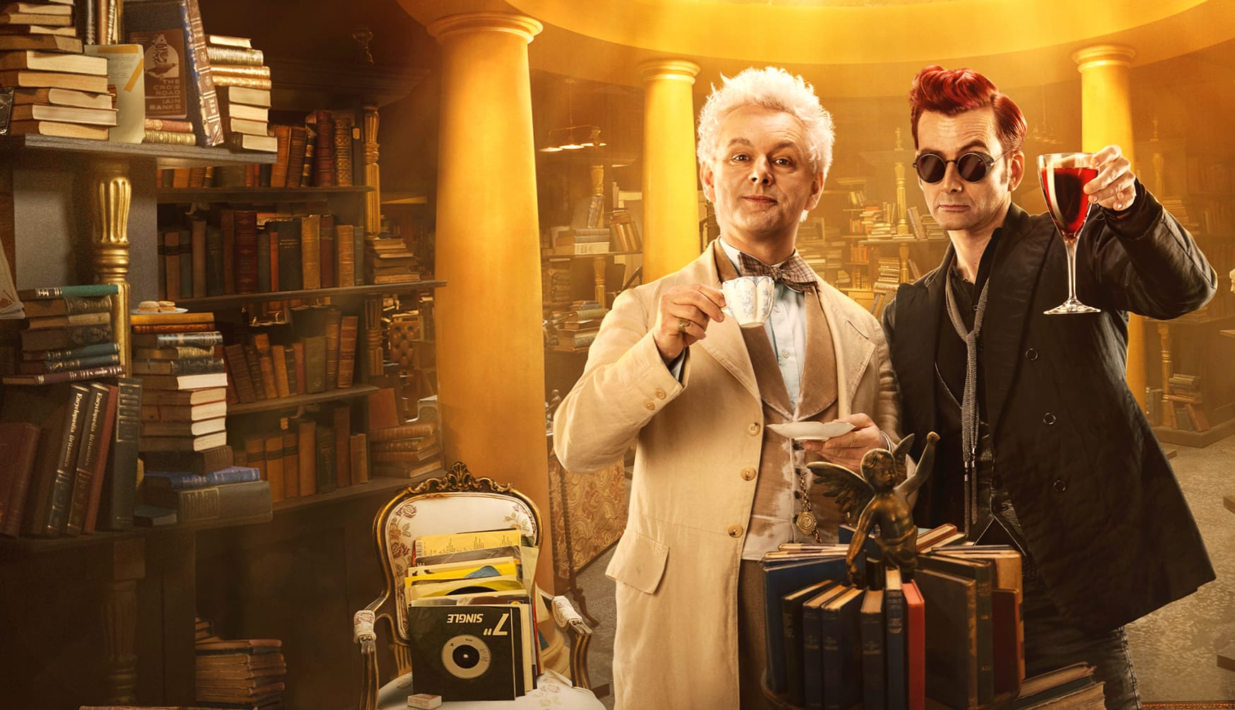 David Tennant Michael Sheen Crowley (Good Omens) Aziraphale (Good Omens) TV Show Good Omens wallpapers HD quality