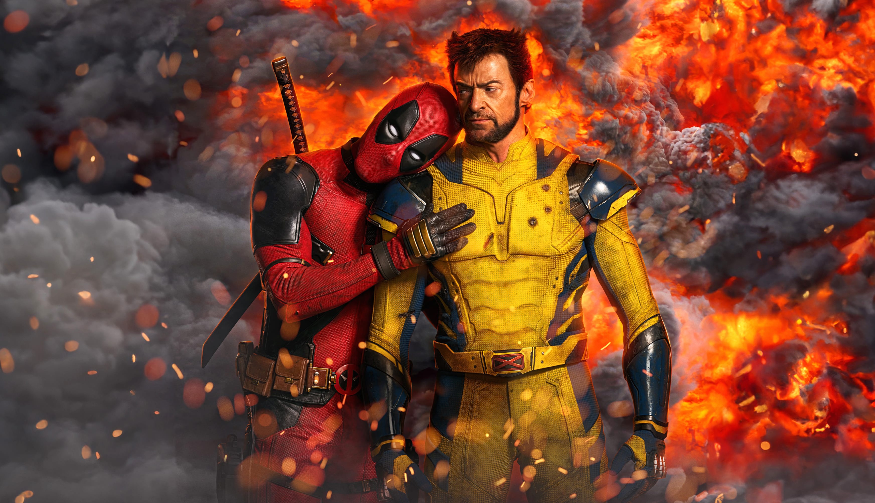 Deadpool & Wolverine Fire at 1152 x 864 size wallpapers HD quality