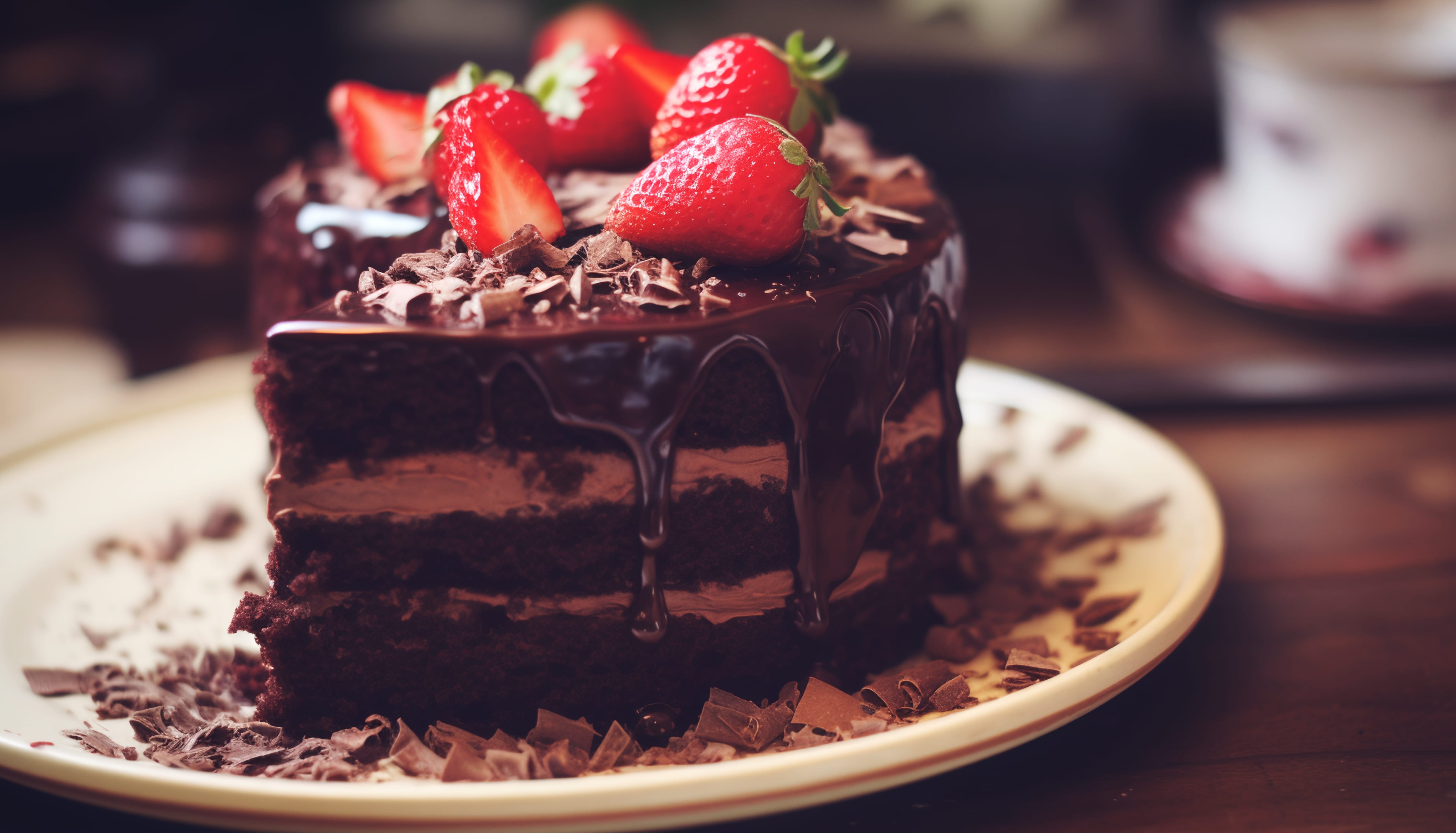 Decadent Chocolate Cake - Sweet Pastry Elegance wallpapers HD quality