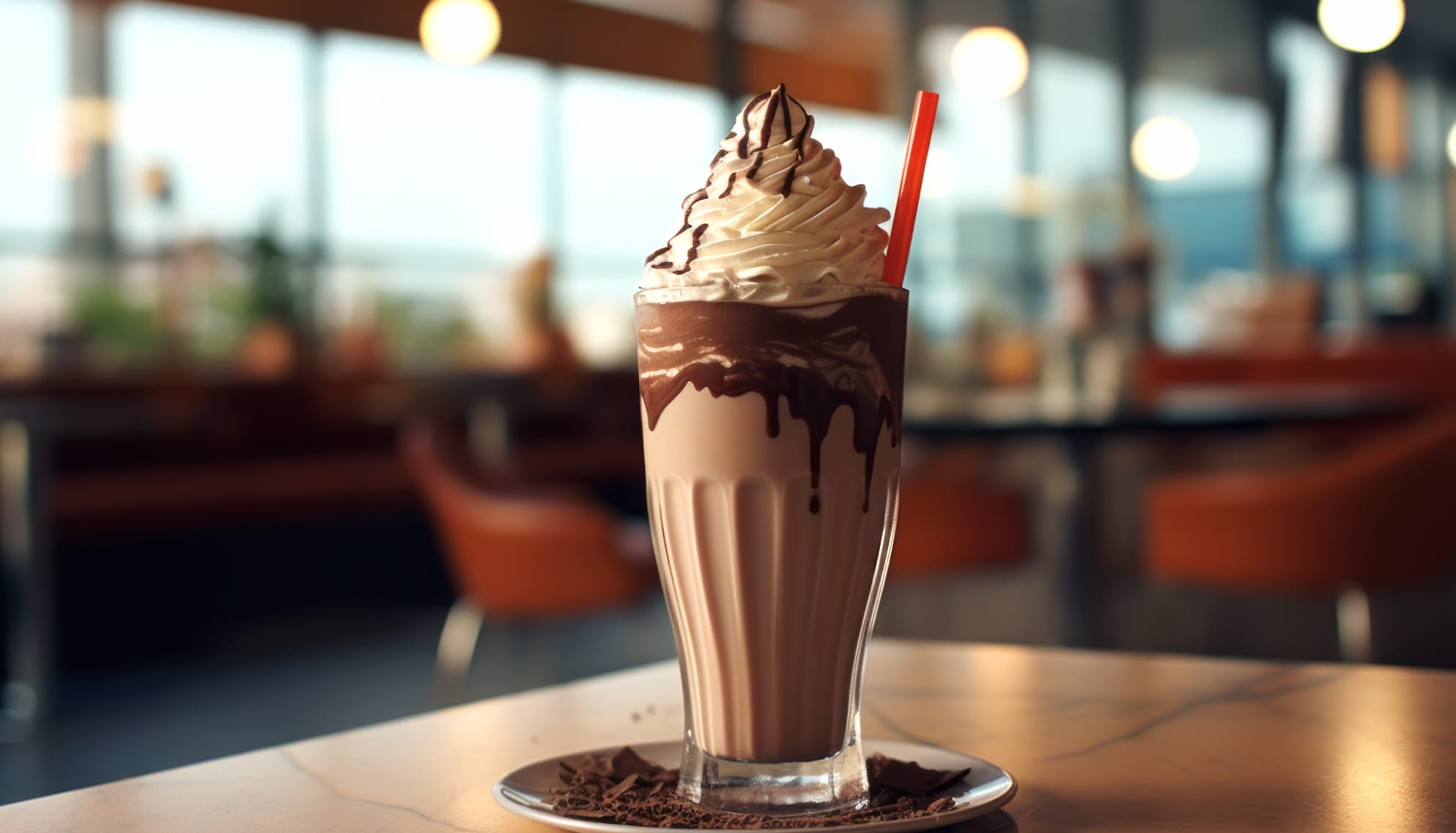 Decadent Chocolate Milkshake - Creamy Delight Background wallpapers HD quality