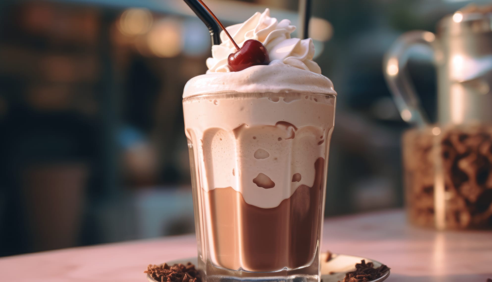 Decadent Chocolate Milkshake - Refreshing Drink Desktop Background at 2048 x 2048 iPad size wallpapers HD quality