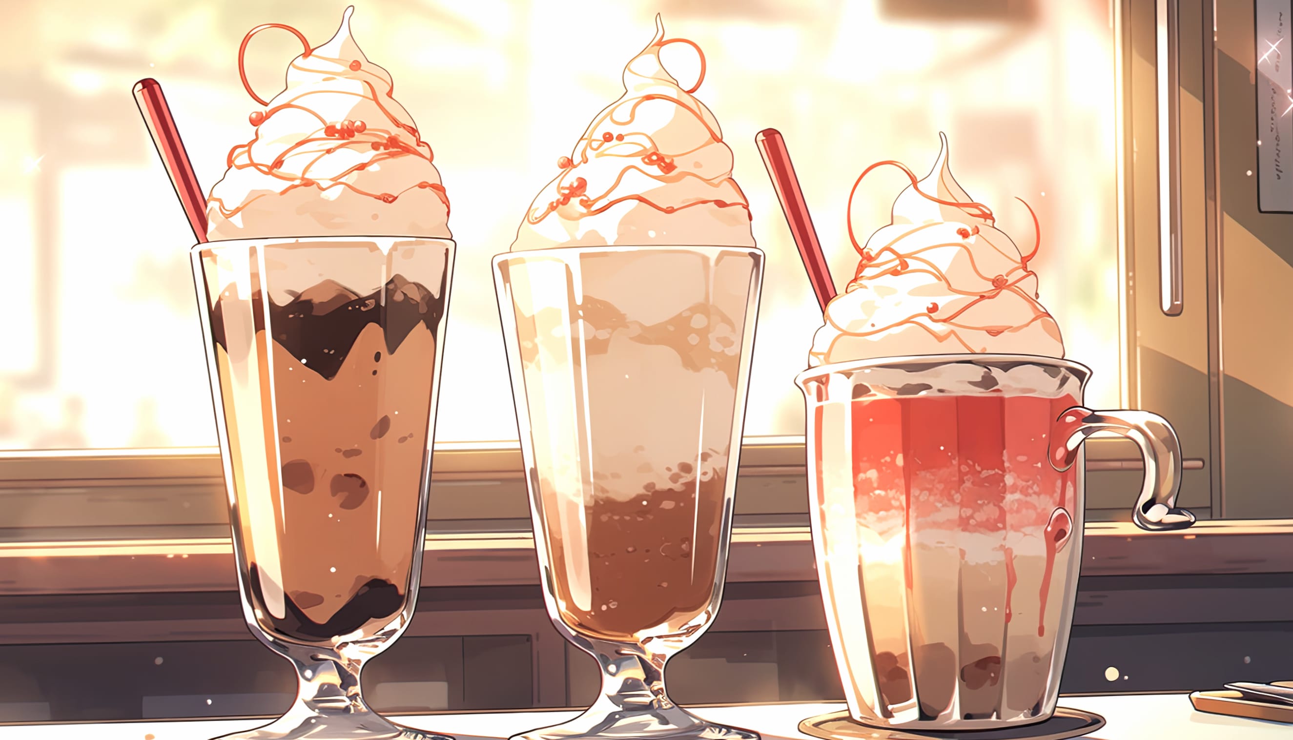 Decadent Coffee Milkshake Trio wallpapers HD quality