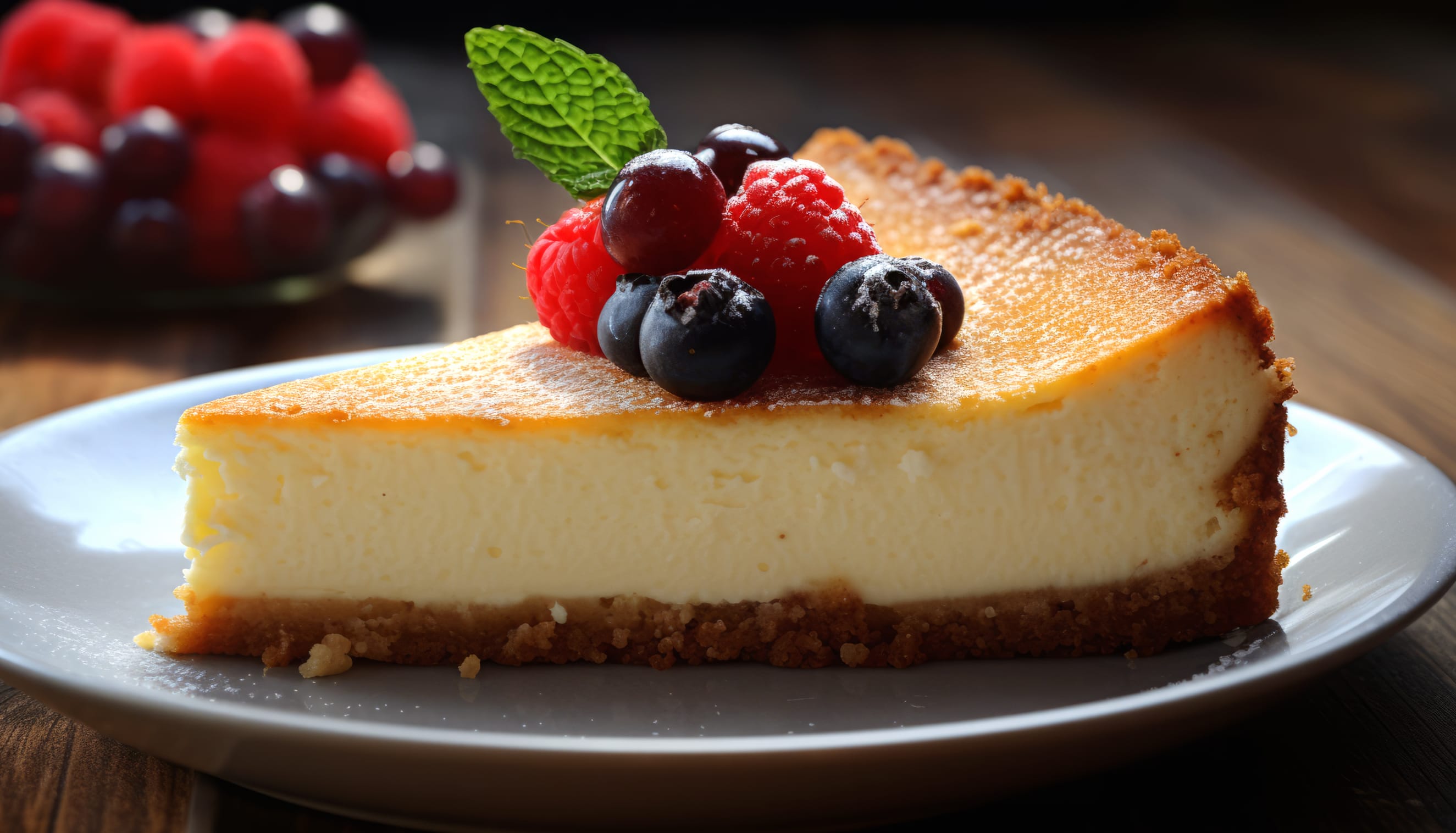 Delectable Cheesecake - AI Art Inspired Dessert Background wallpapers HD quality