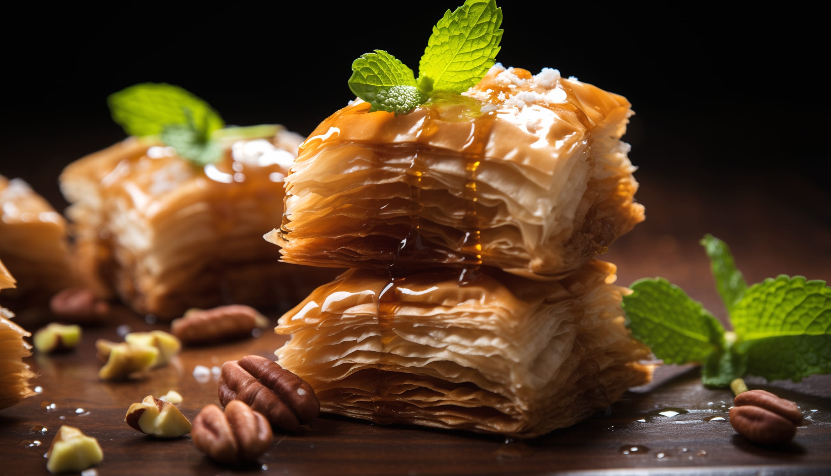 Delicious Baklava at 320 x 480 iPhone size wallpapers HD quality