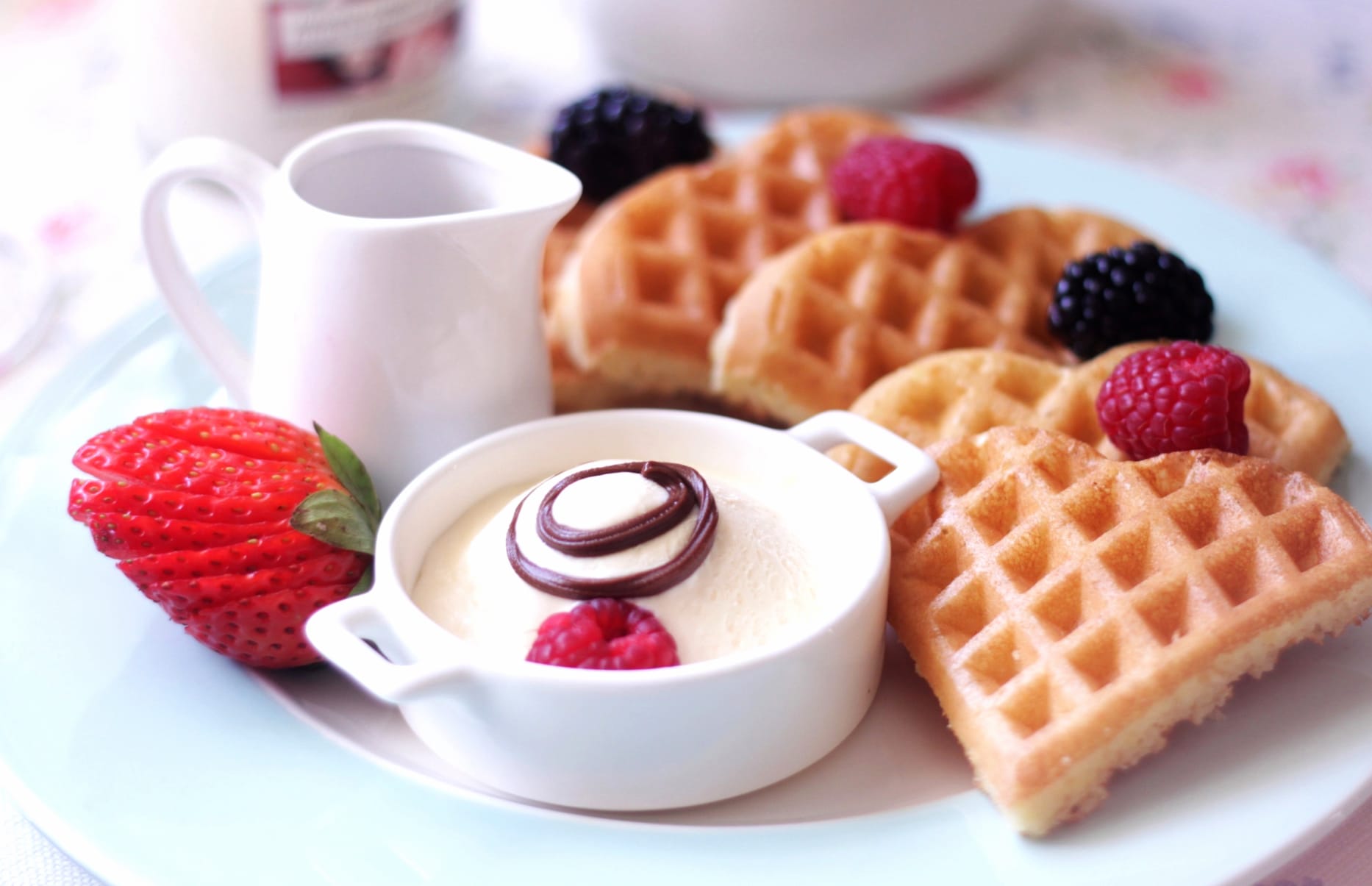 Delicious Berry Waffles A Tempting for Breakfast Lovers wallpapers HD quality