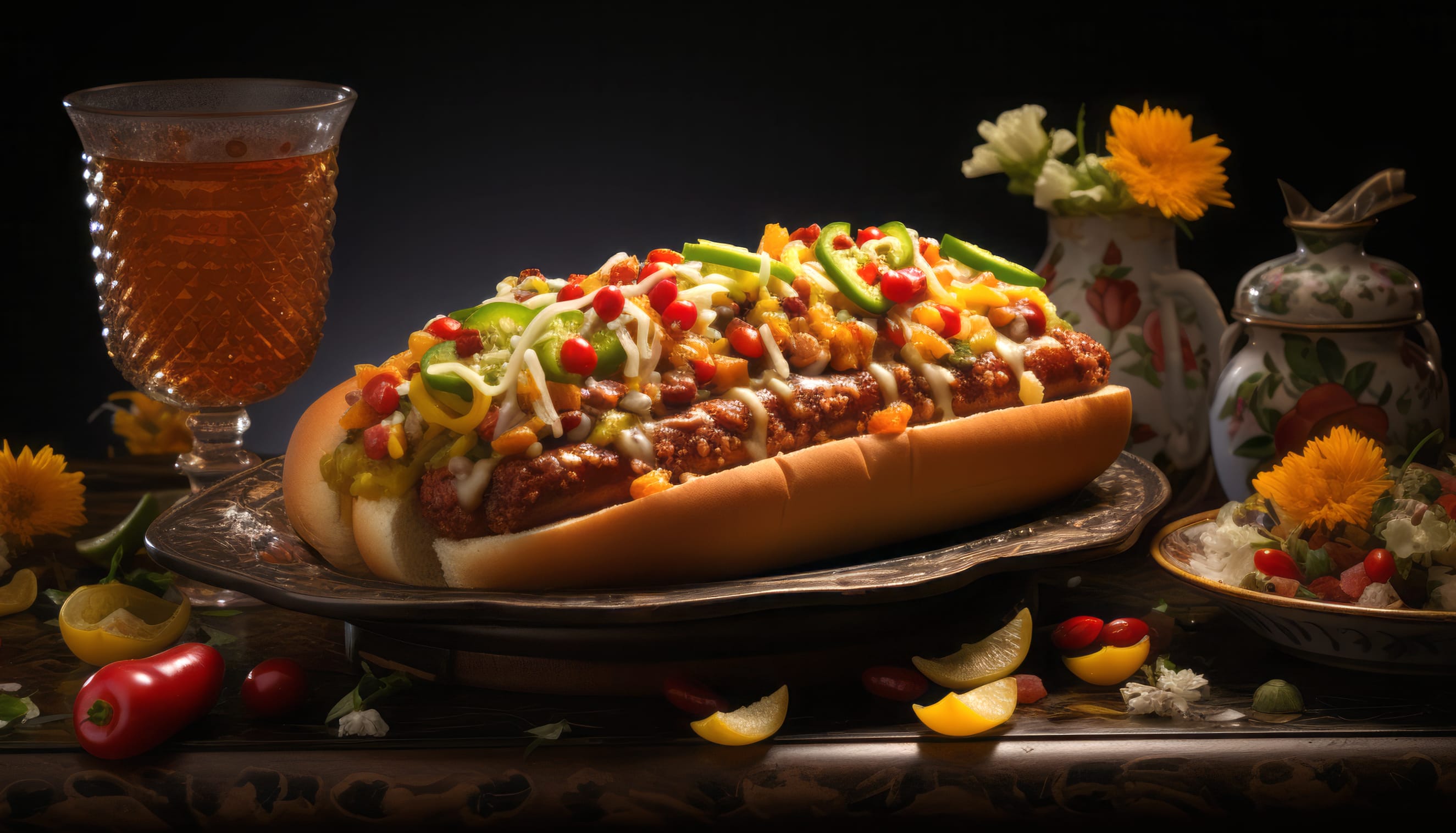 Delicious Chili Loaded Hot Dog wallpapers HD quality