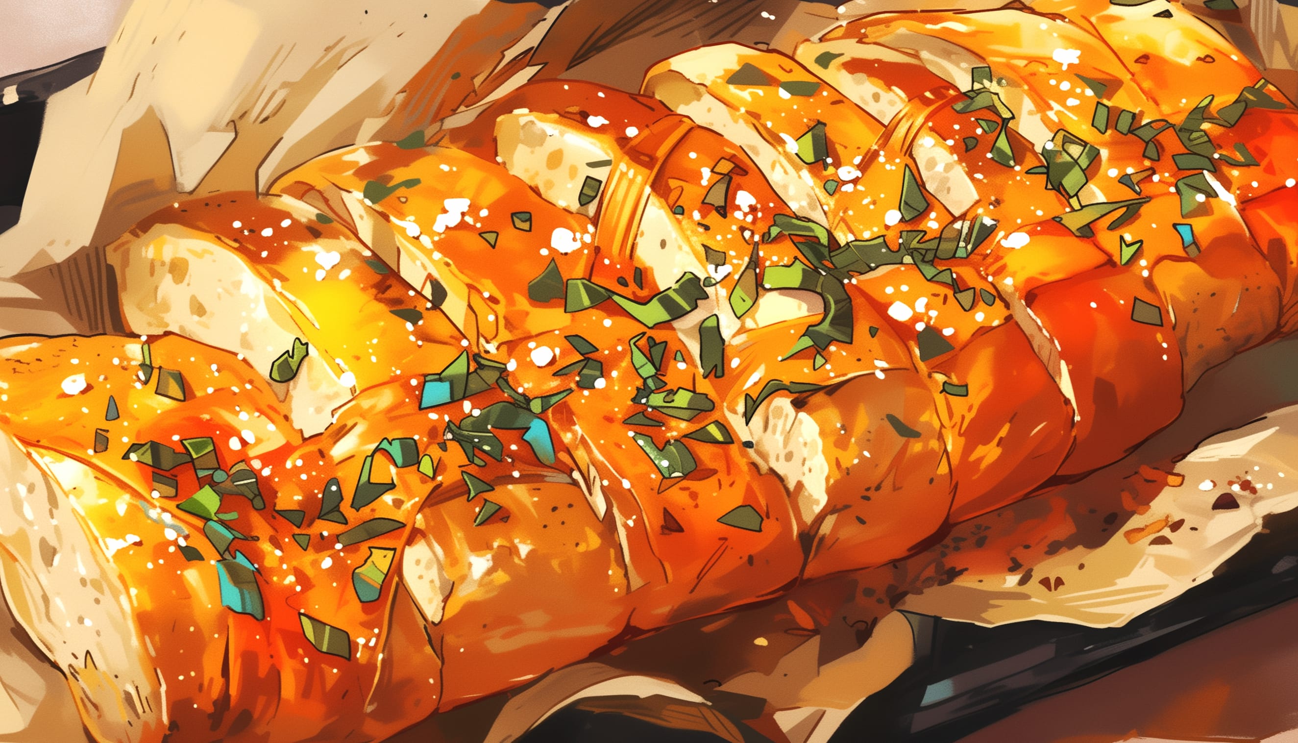 Delicious Garlic Bread at 640 x 1136 iPhone 5 size wallpapers HD quality