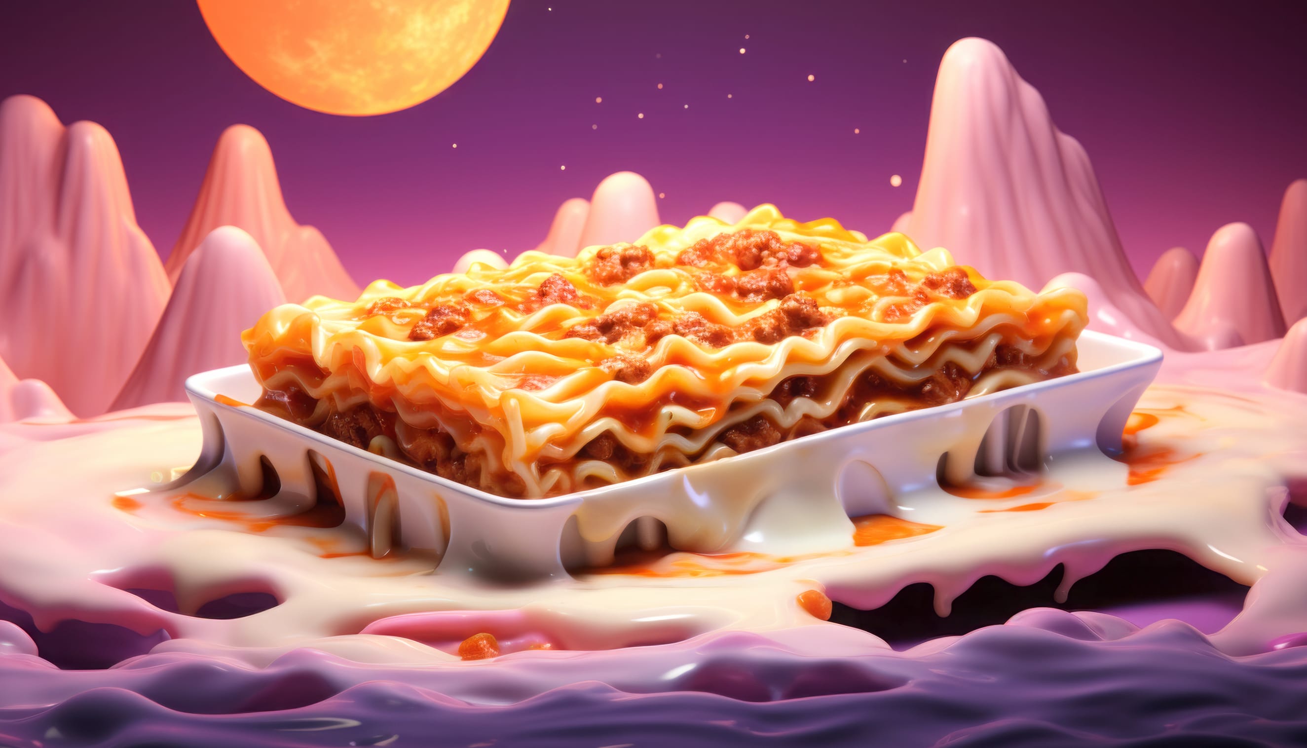 Delicious Lasagna AI Art - at 640 x 960 iPhone 4 size wallpapers HD quality