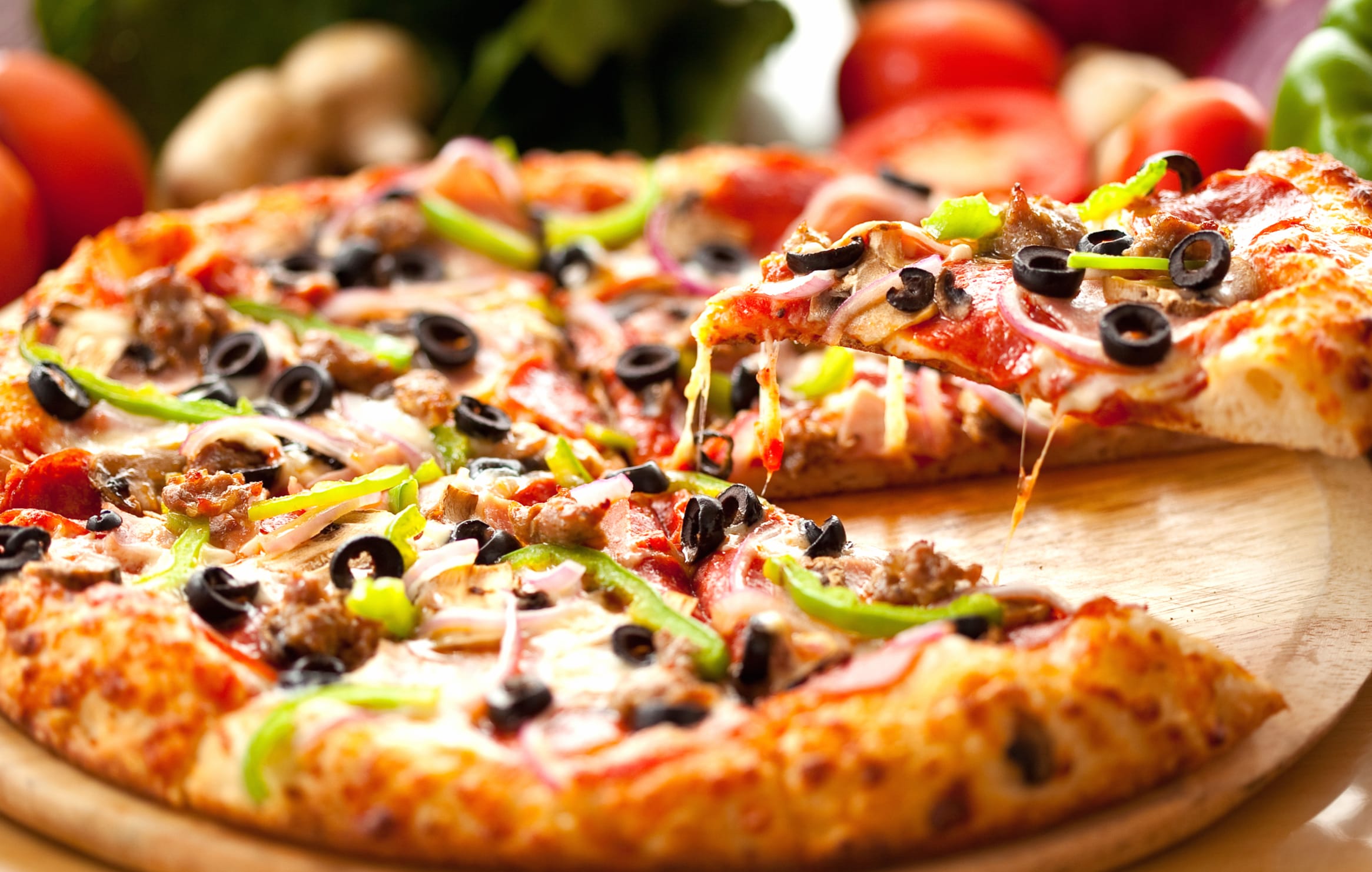 Delicious Pizza A Slice of Perfection at 320 x 480 iPhone size wallpapers HD quality