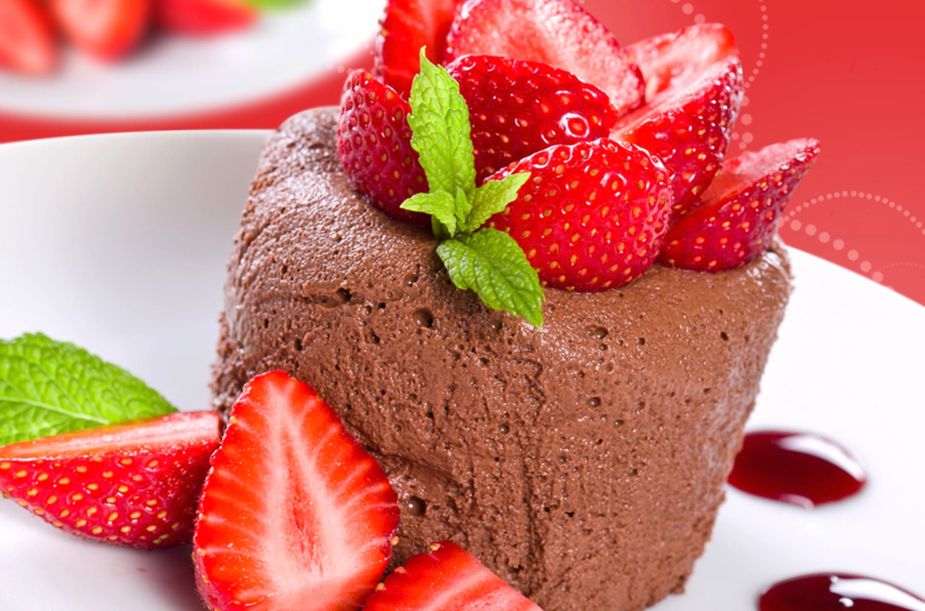 Delicious Strawberry Chocolate Dessert - at 640 x 960 iPhone 4 size wallpapers HD quality