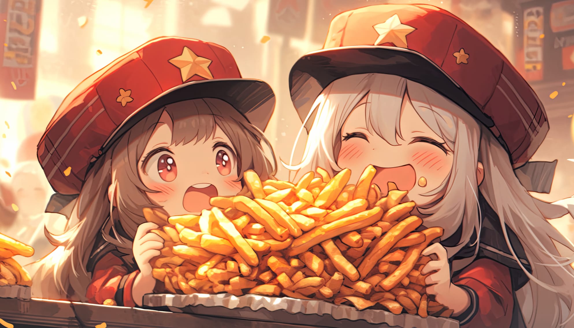 Delightful French Fries Feast at 320 x 480 iPhone size wallpapers HD quality