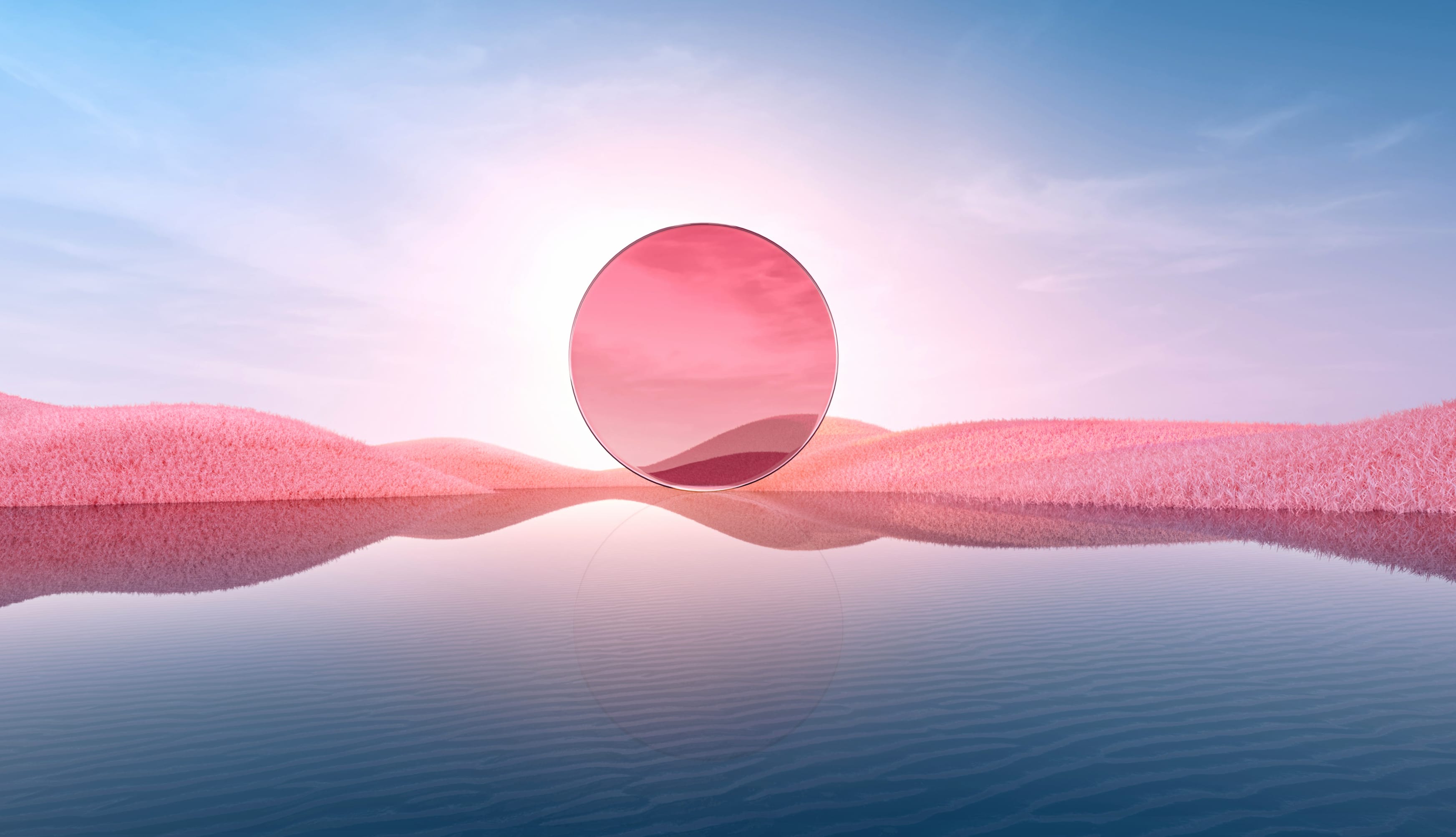 Desert Landscape Pink aesthetic Digital Art at 640 x 960 iPhone 4 size wallpapers HD quality