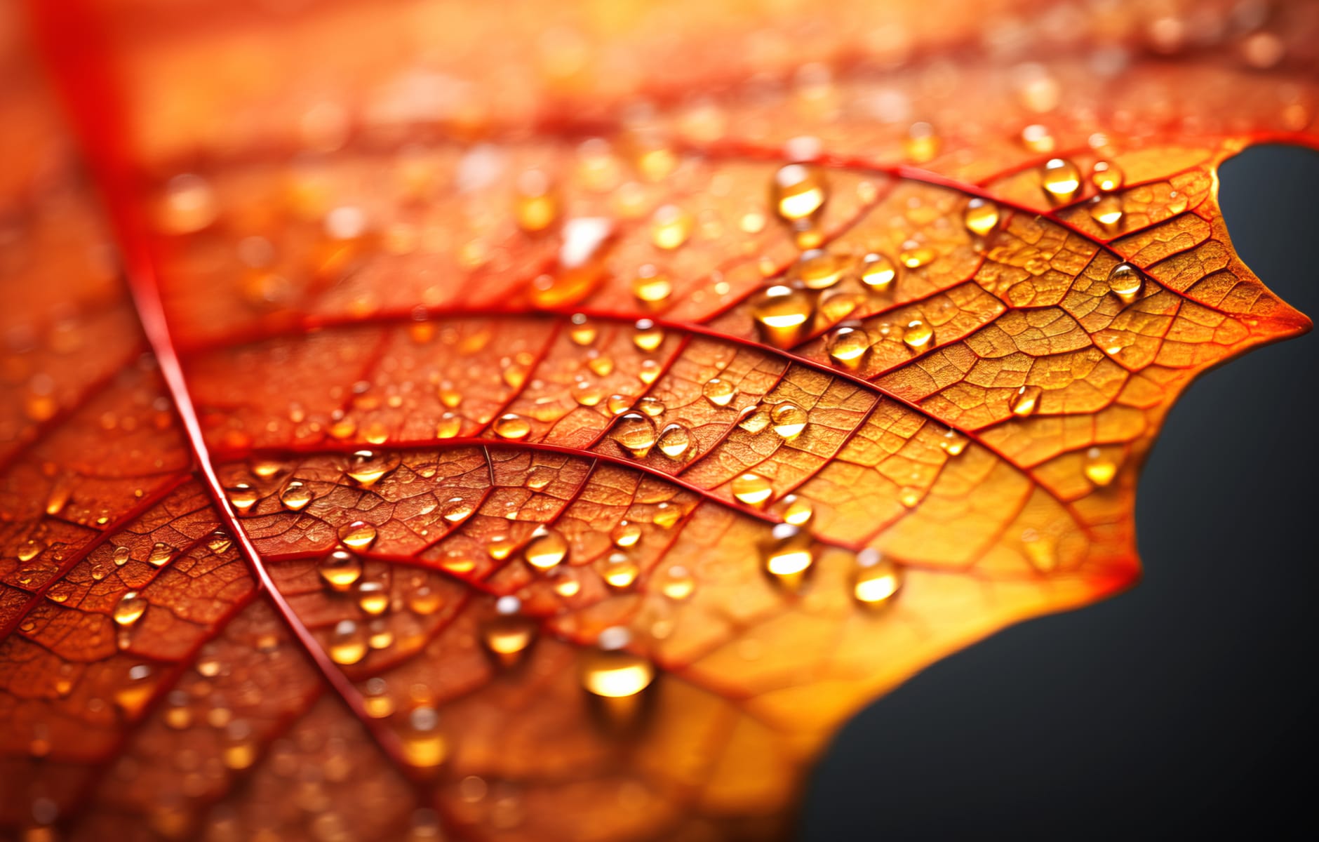 Dew-Kissed Autumn Leaf wallpapers HD quality