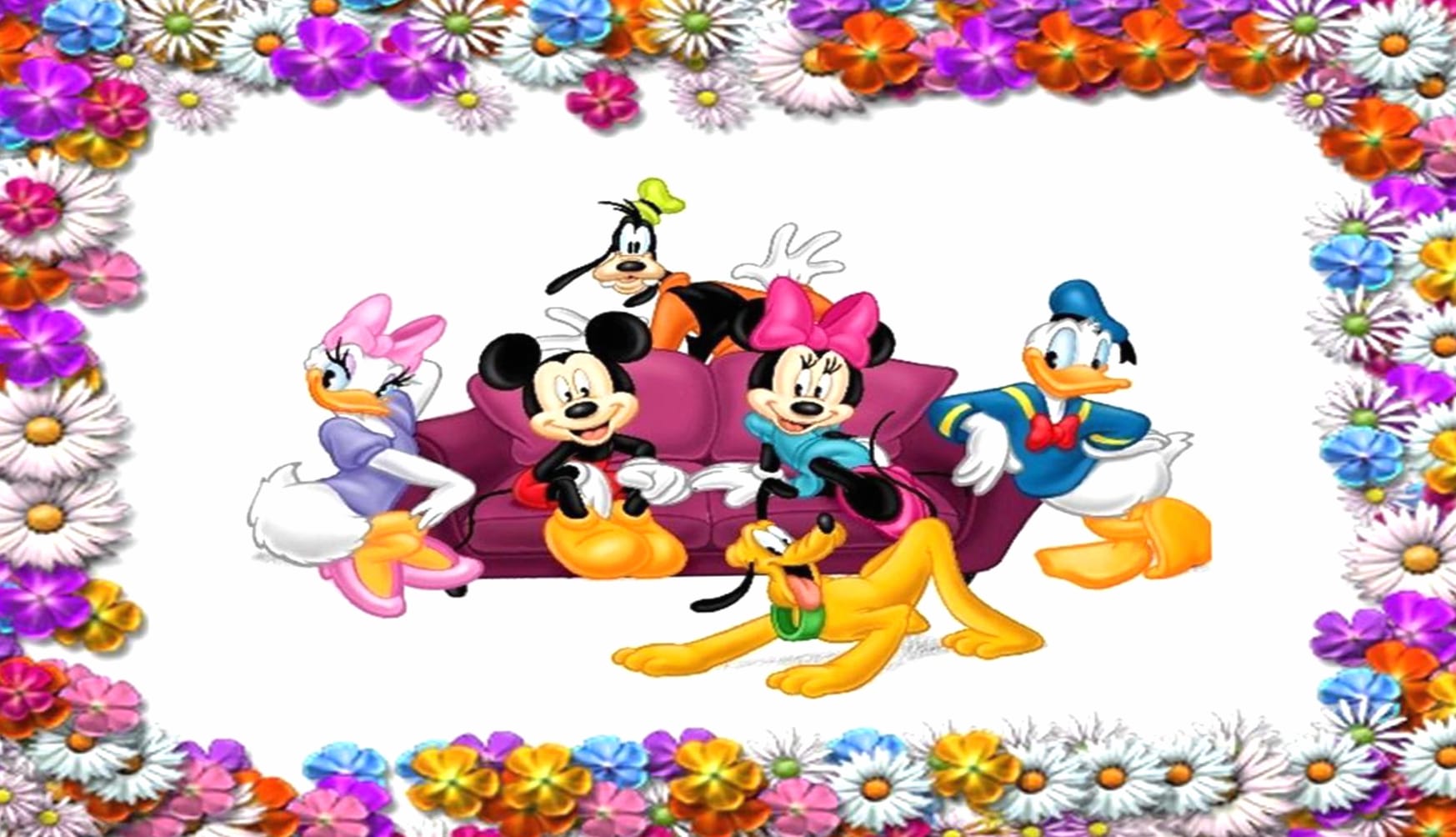 Disney Friends Floral Frame wallpapers HD quality