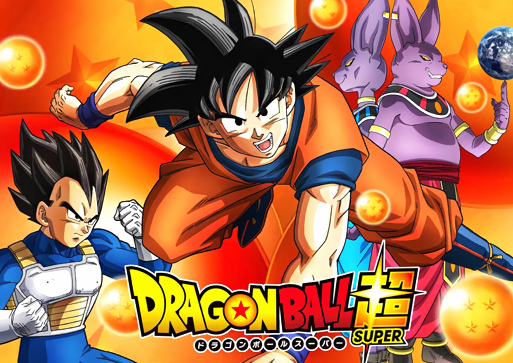 Dragon Ball Super Goku, Vegeta, Beerus, Champa at 1366 x 768 HD size wallpapers HD quality