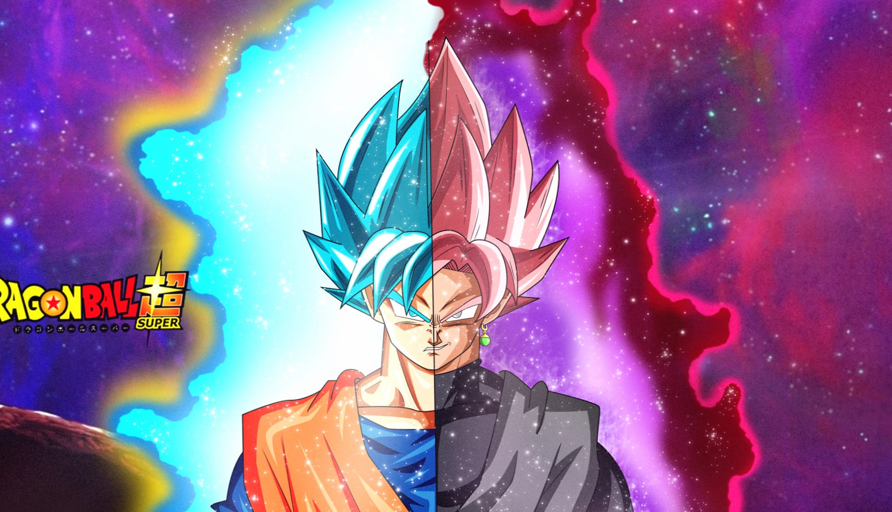 Dragon Ball Super Goku Blue vs. Black Super Saiyan Rosé wallpapers HD quality