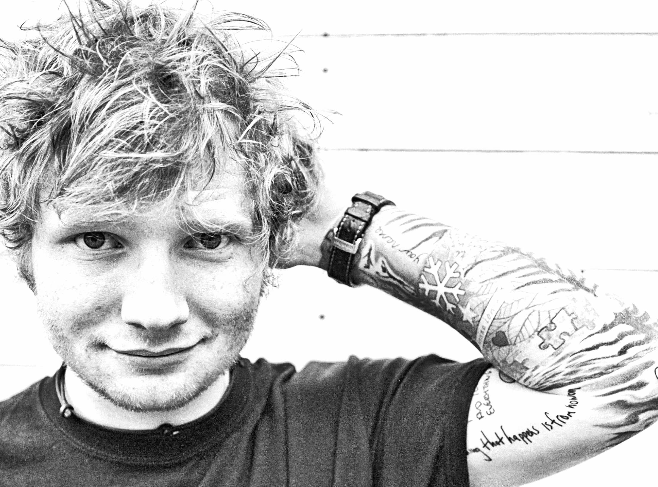 Ed Sheeran Black & White Tattoo wallpapers HD quality