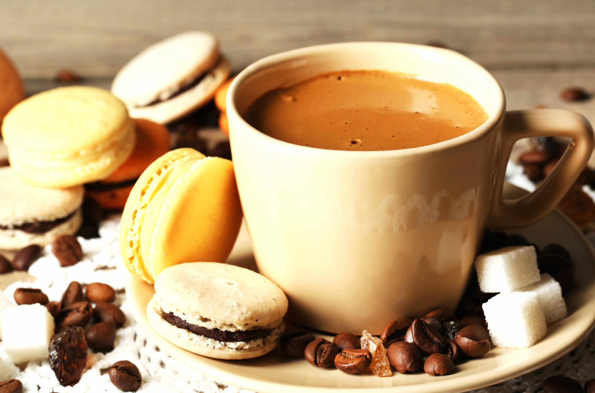 Elegant Coffee & Macarons wallpapers HD quality