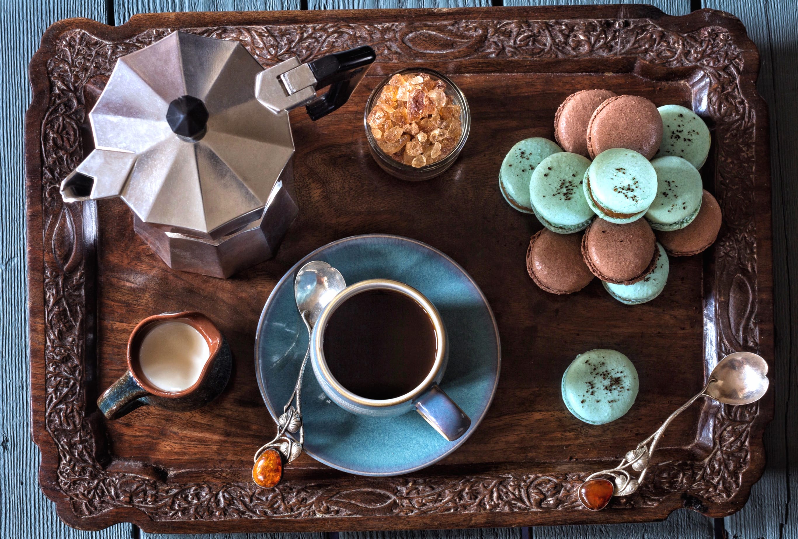 Elegant Coffee and Macaron wallpapers HD quality