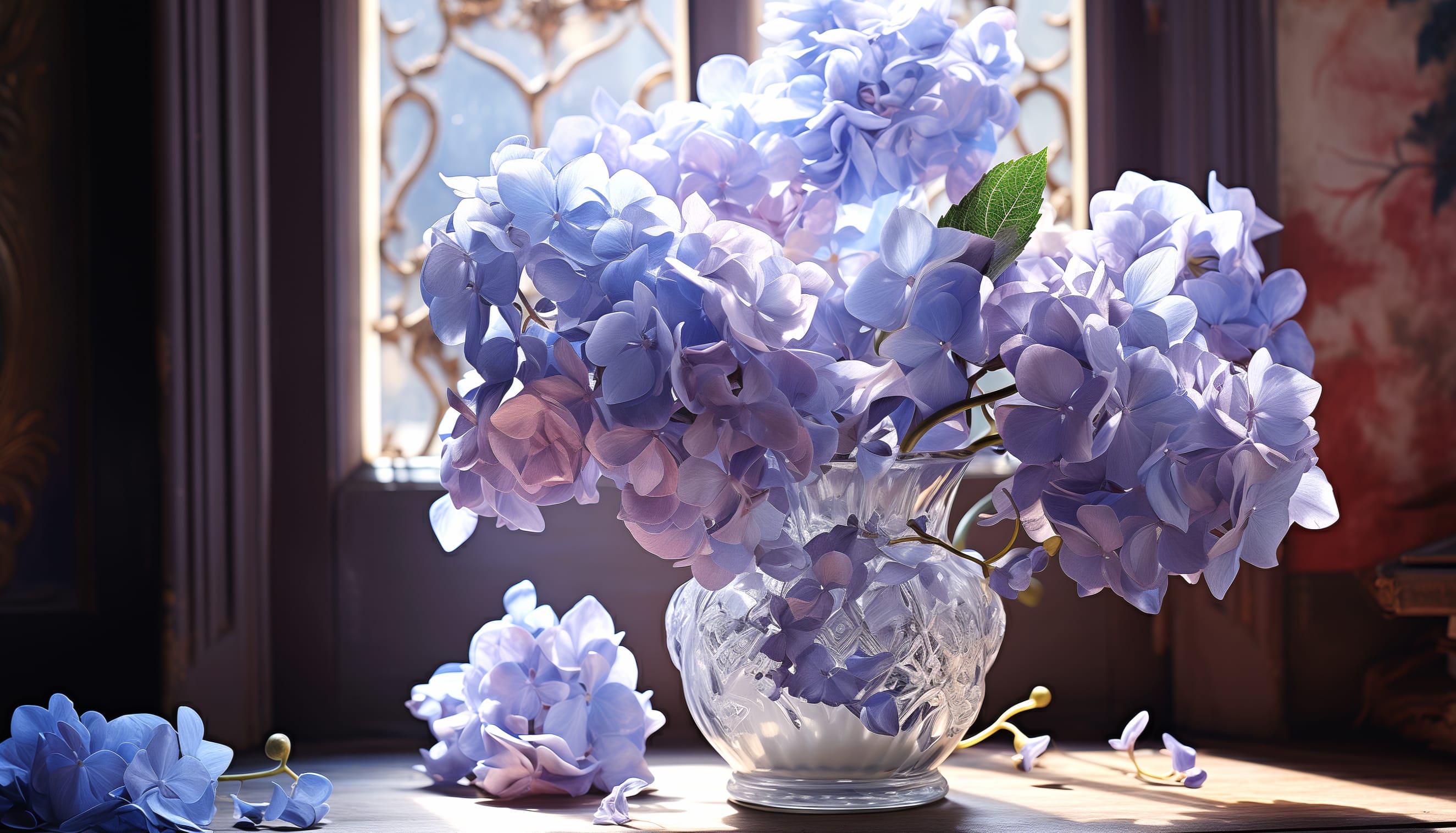 Elegant Hydrangea in Vase wallpapers HD quality