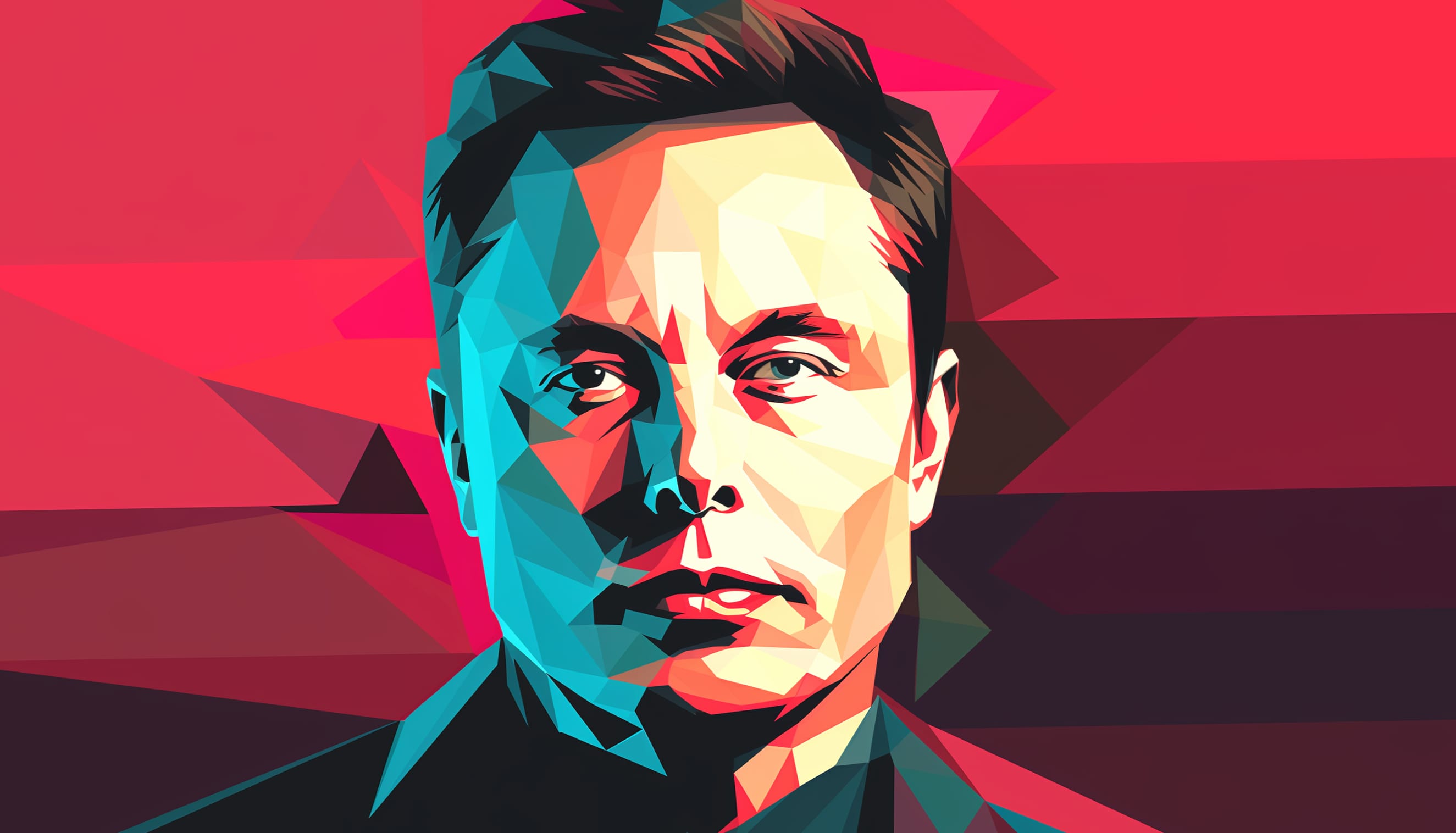 Elon Musk Geometric Art at 1024 x 1024 iPad size wallpapers HD quality