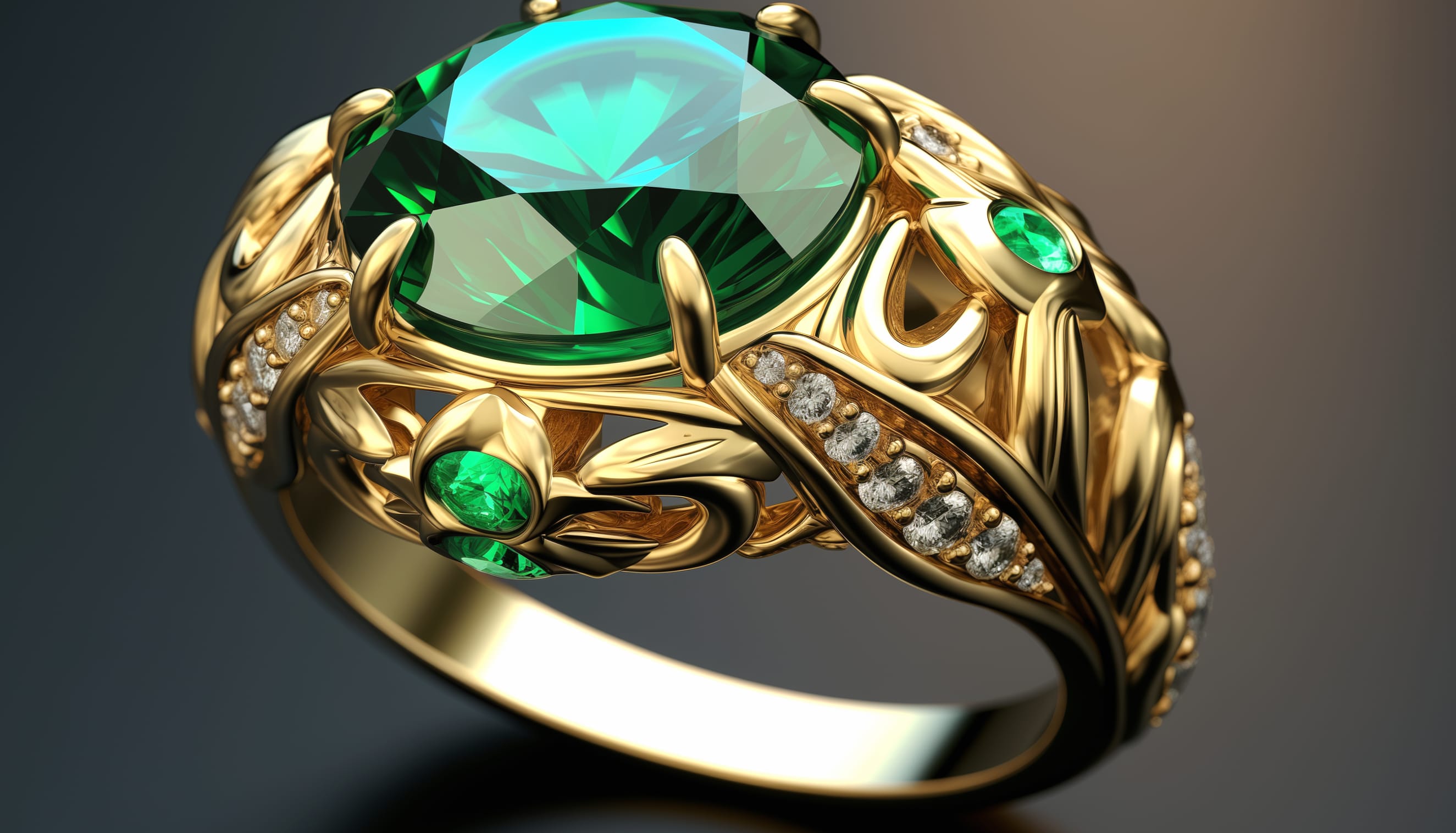 Emerald and Diamond Ring wallpapers HD quality