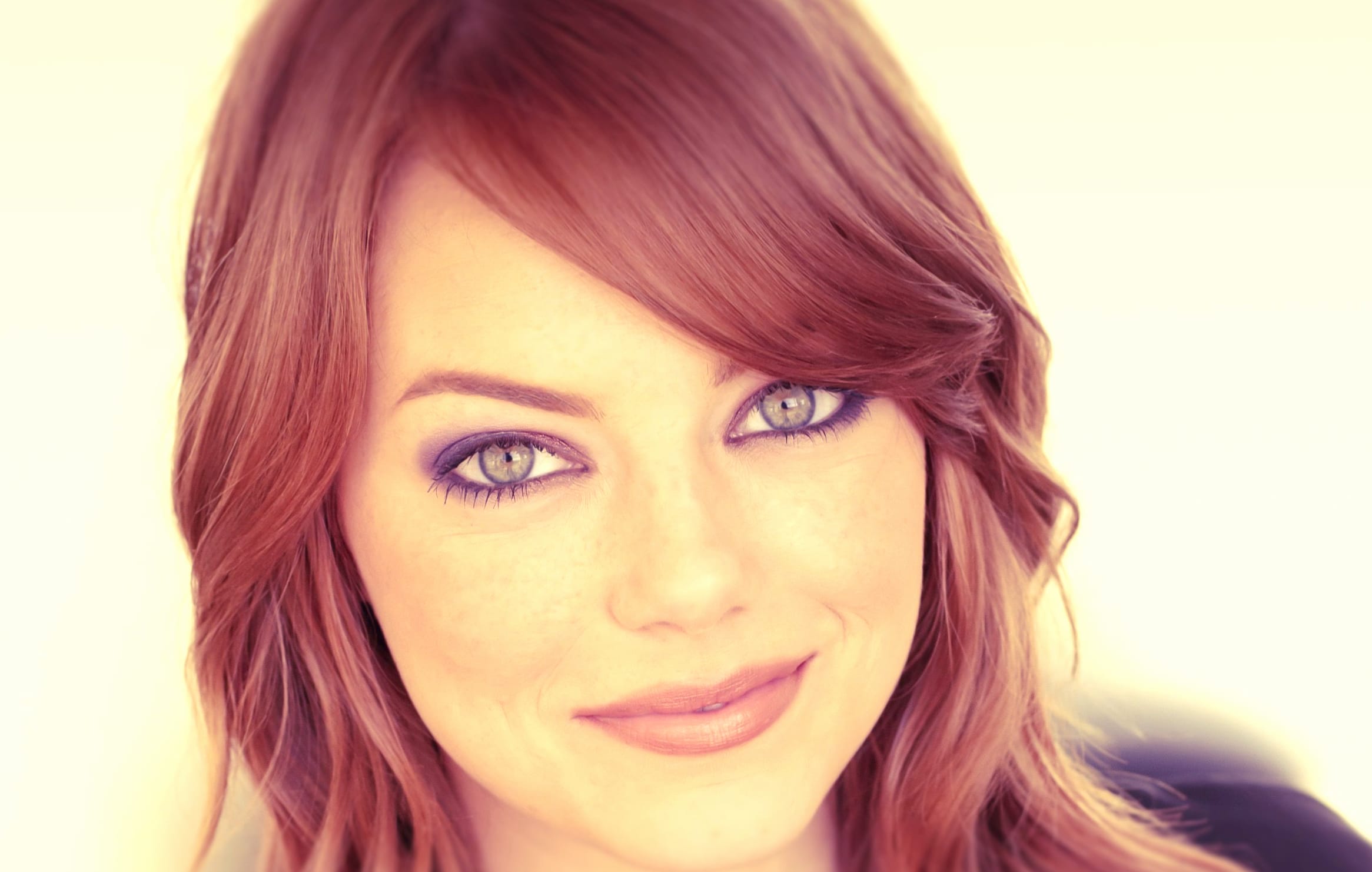 Emma Stone Captivating Celebrity Portrait at 640 x 1136 iPhone 5 size wallpapers HD quality