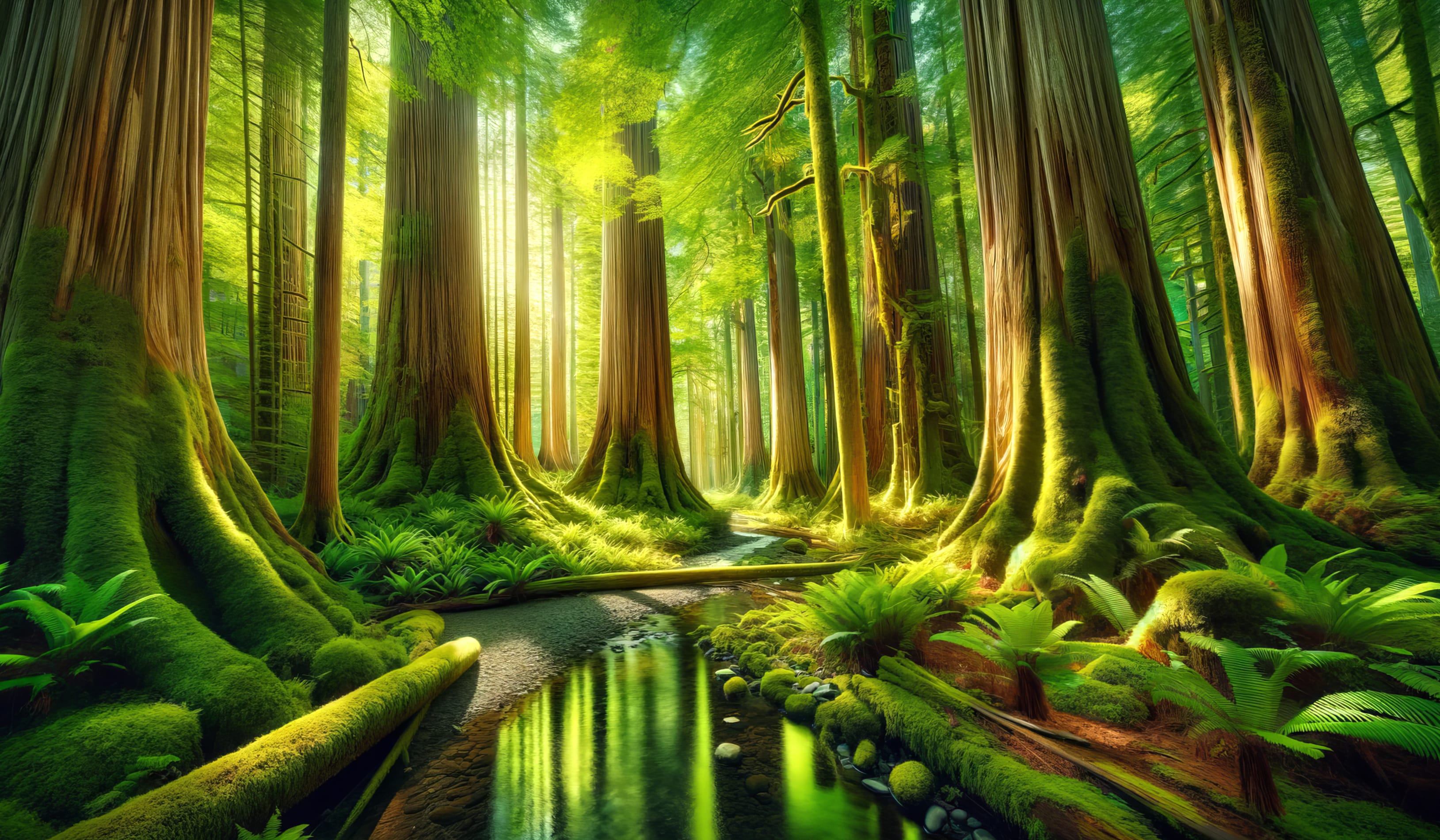 Enchanted Forest - Mystical Woods Background at 2048 x 2048 iPad size wallpapers HD quality