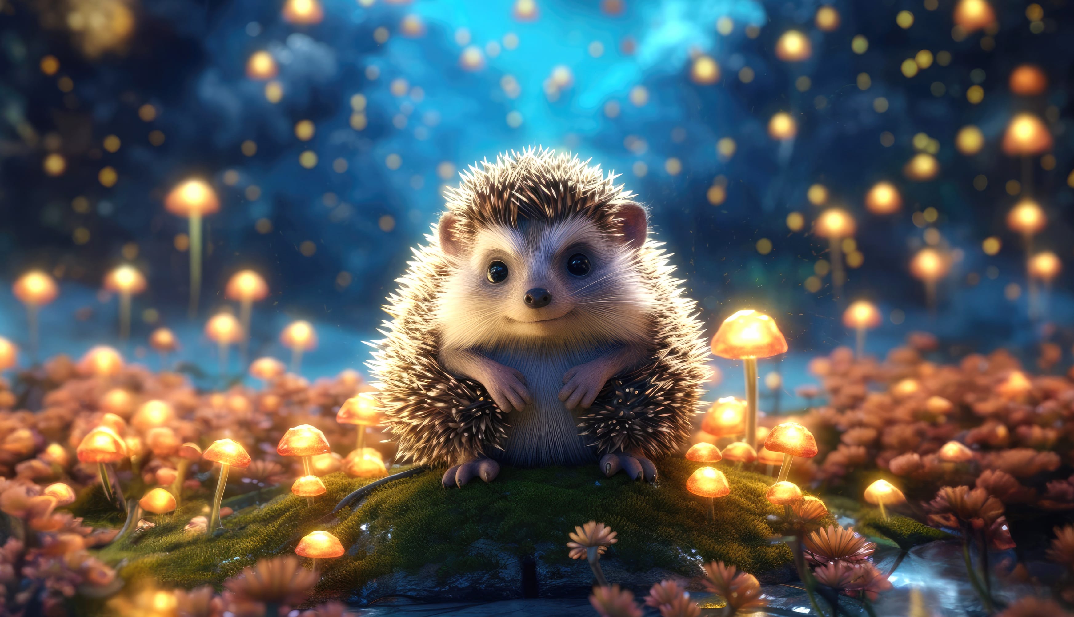 Enchanted Hedgehog Fantasy Magical Animal wallpapers HD quality