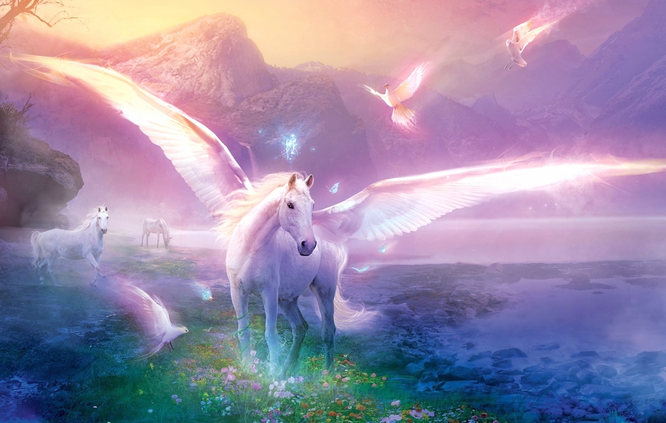 Enchanted Pegasus Nature - wallpapers HD quality