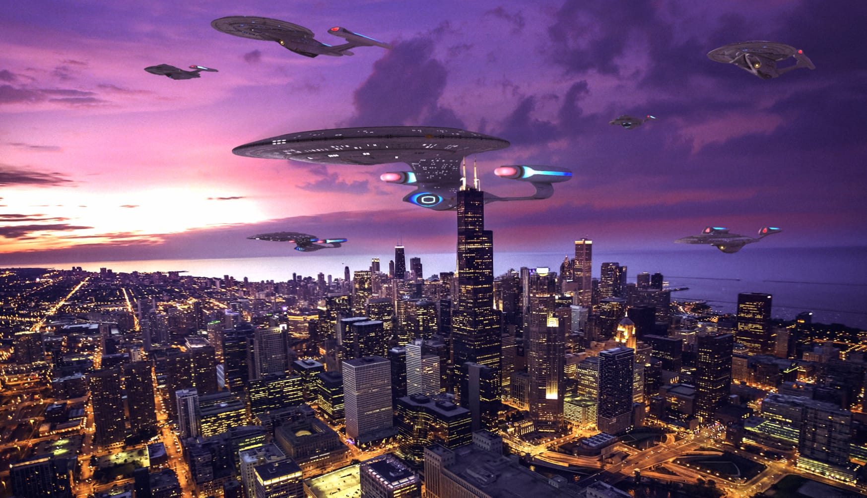 Enterprise (Star Trek) Sci Fi Space Invasion at 320 x 480 iPhone size wallpapers HD quality