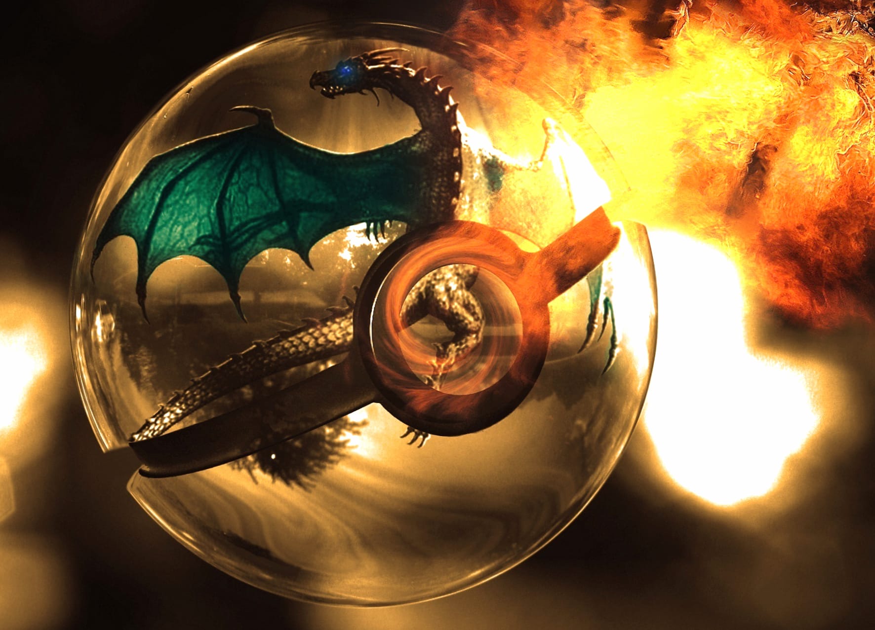 Epic Charizard Flame in Pokéball - wallpapers HD quality