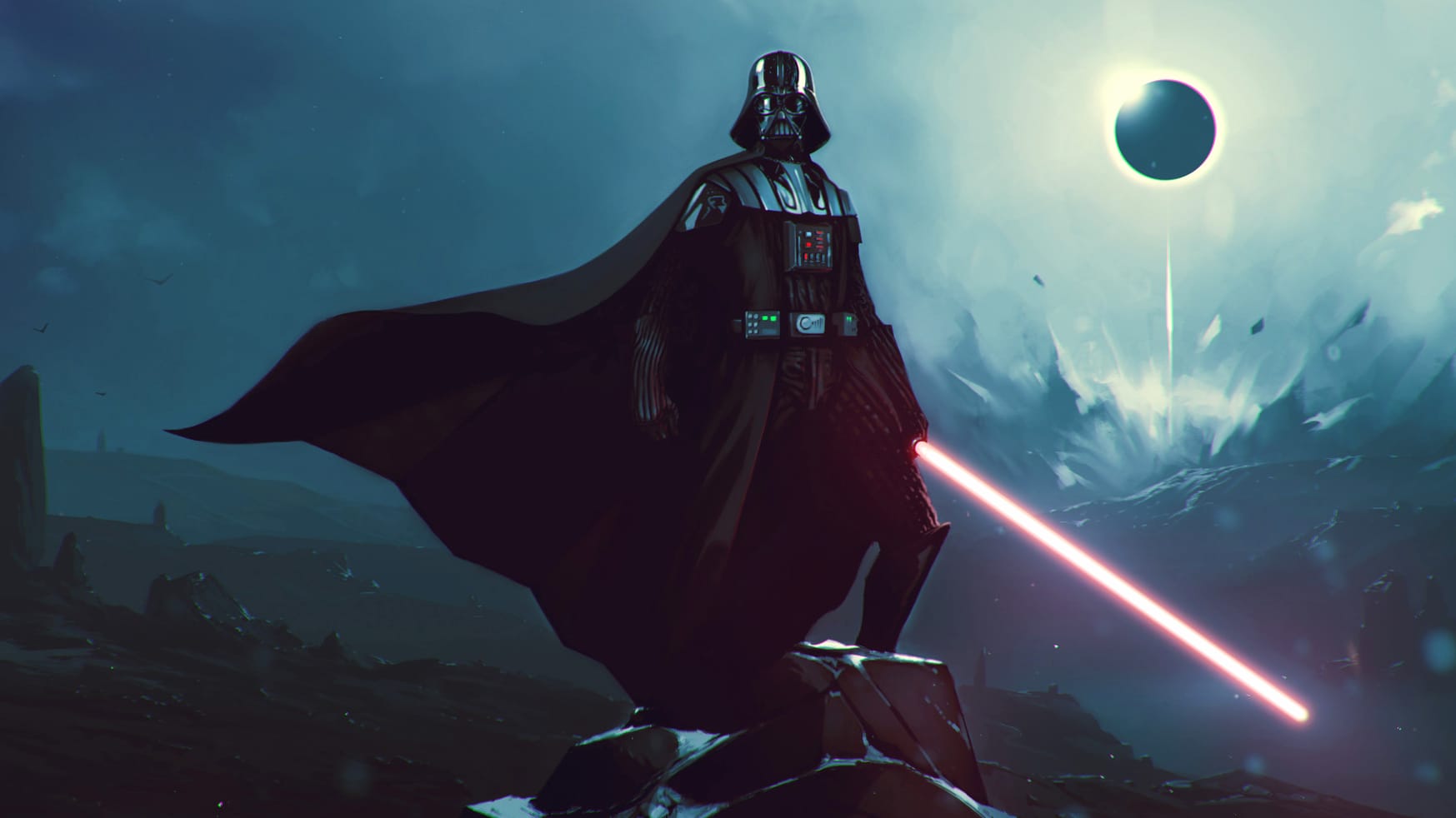 Epic Darth Vader Lightsaber Showdown wallpapers HD quality