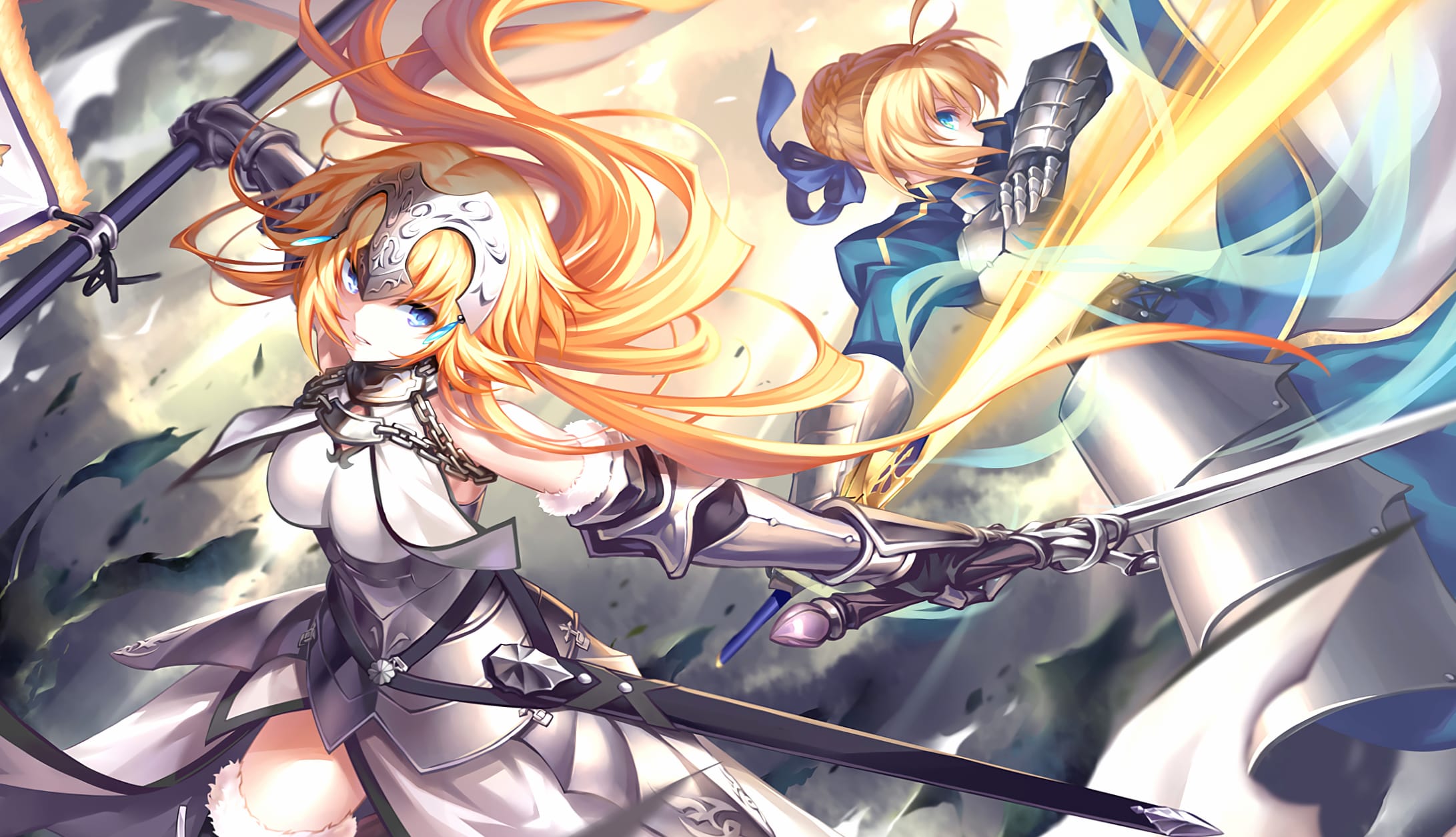 Epic Duel Artoria and Jeanne wallpapers HD quality