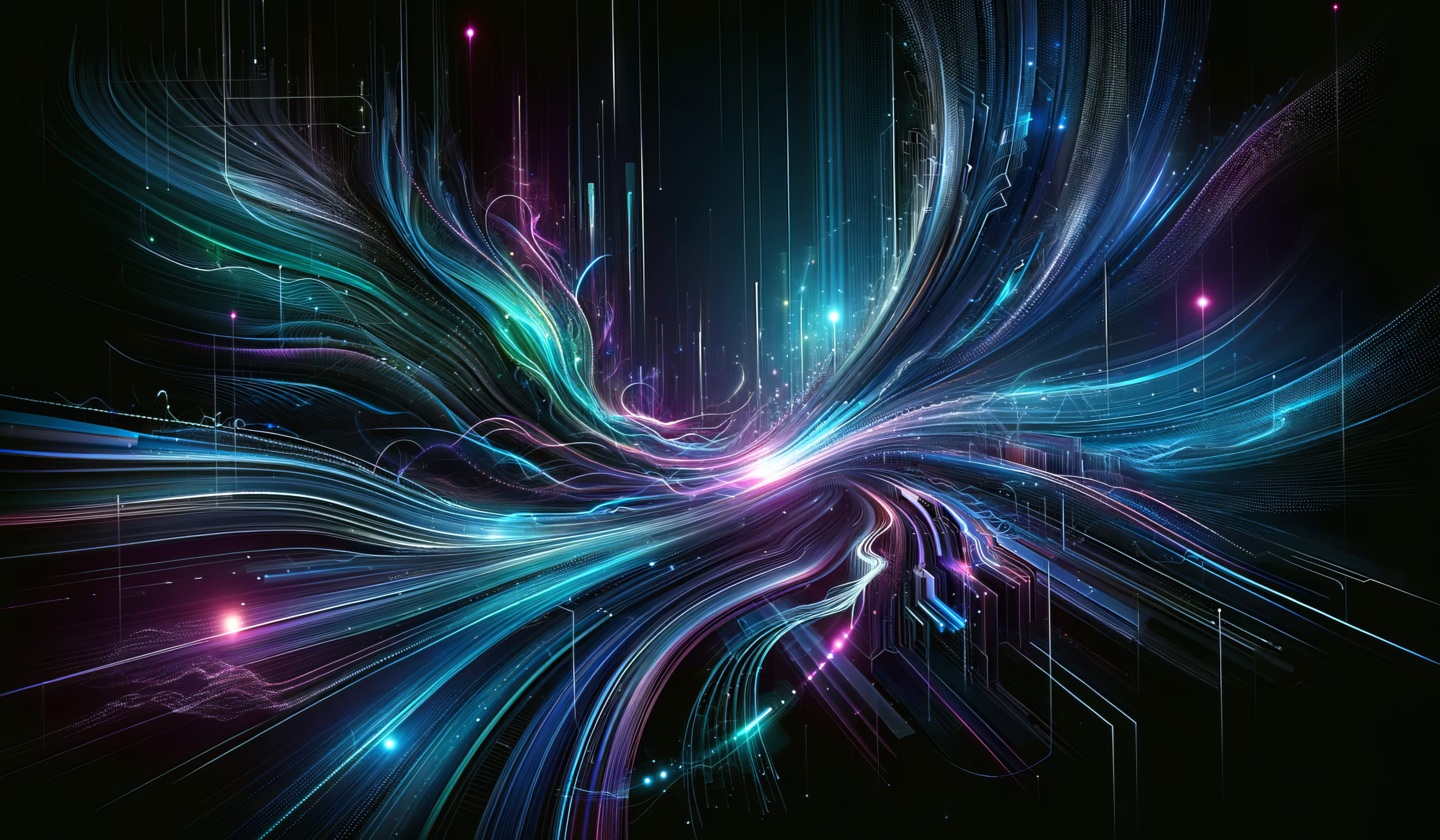 Ethereal Neon Swirls at 1024 x 1024 iPad size wallpapers HD quality