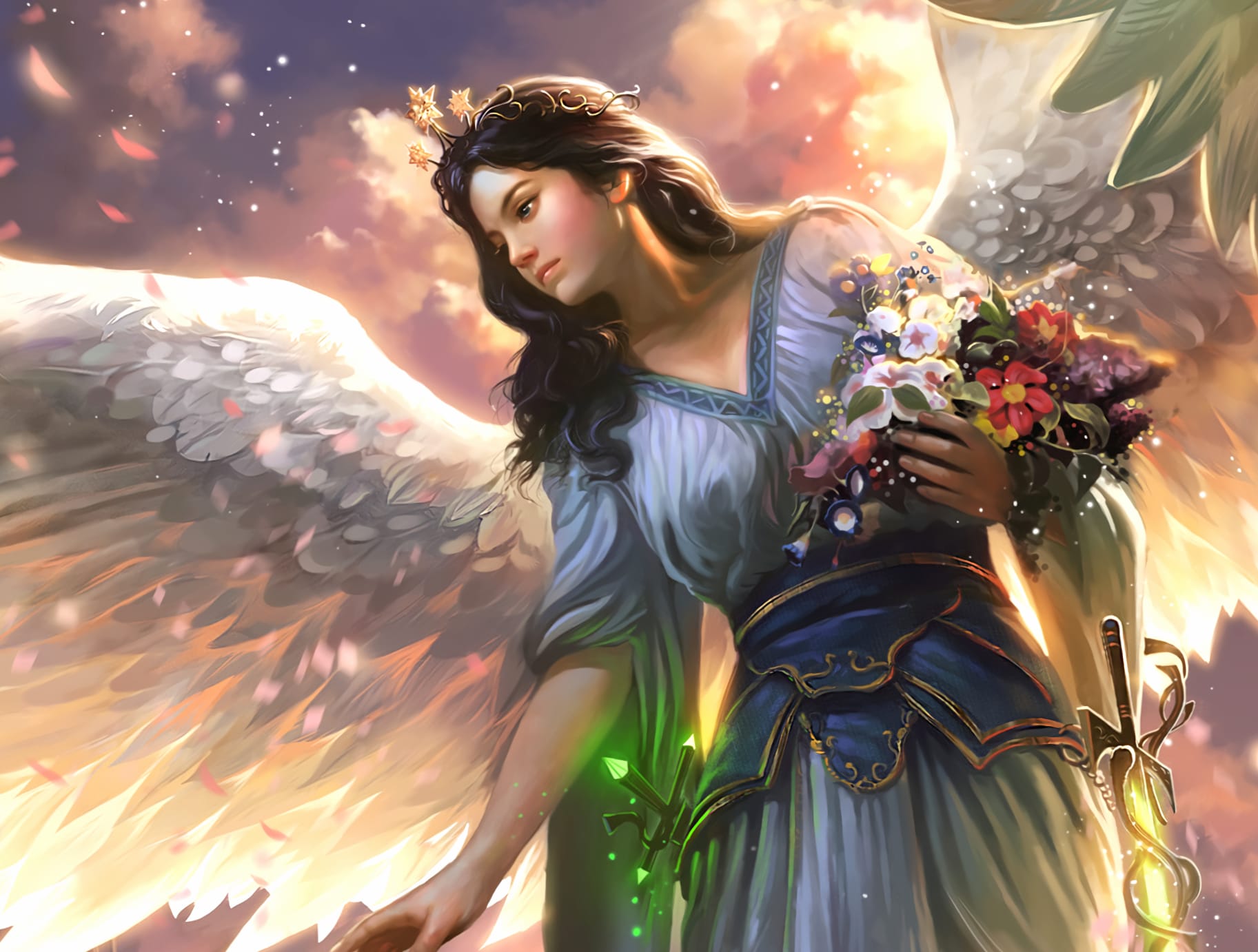 Fantasy Angel with Wings of Elegance and Grace wallpapers HD quality