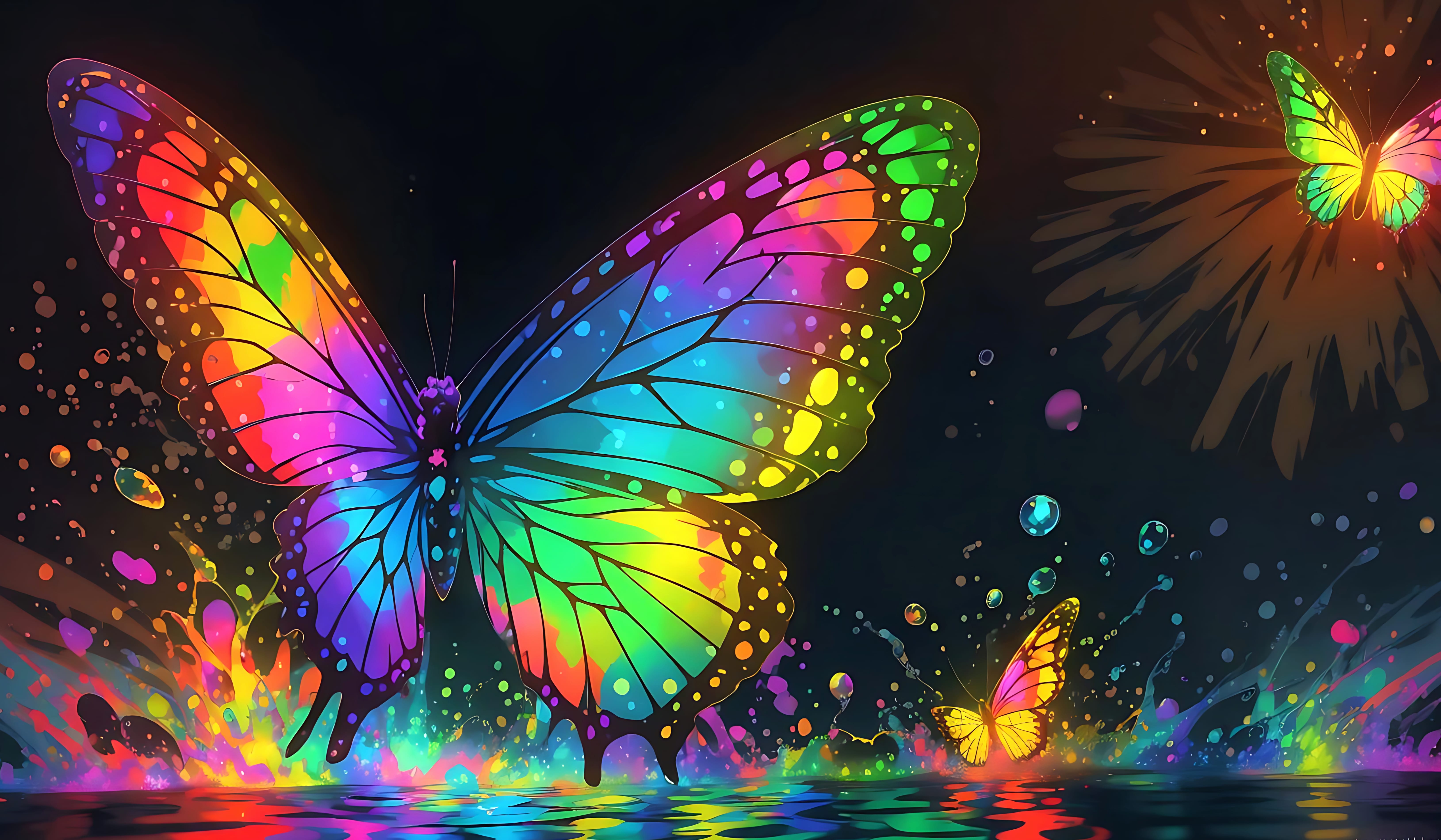 fantasy rainbow butterfly wallpapers HD quality