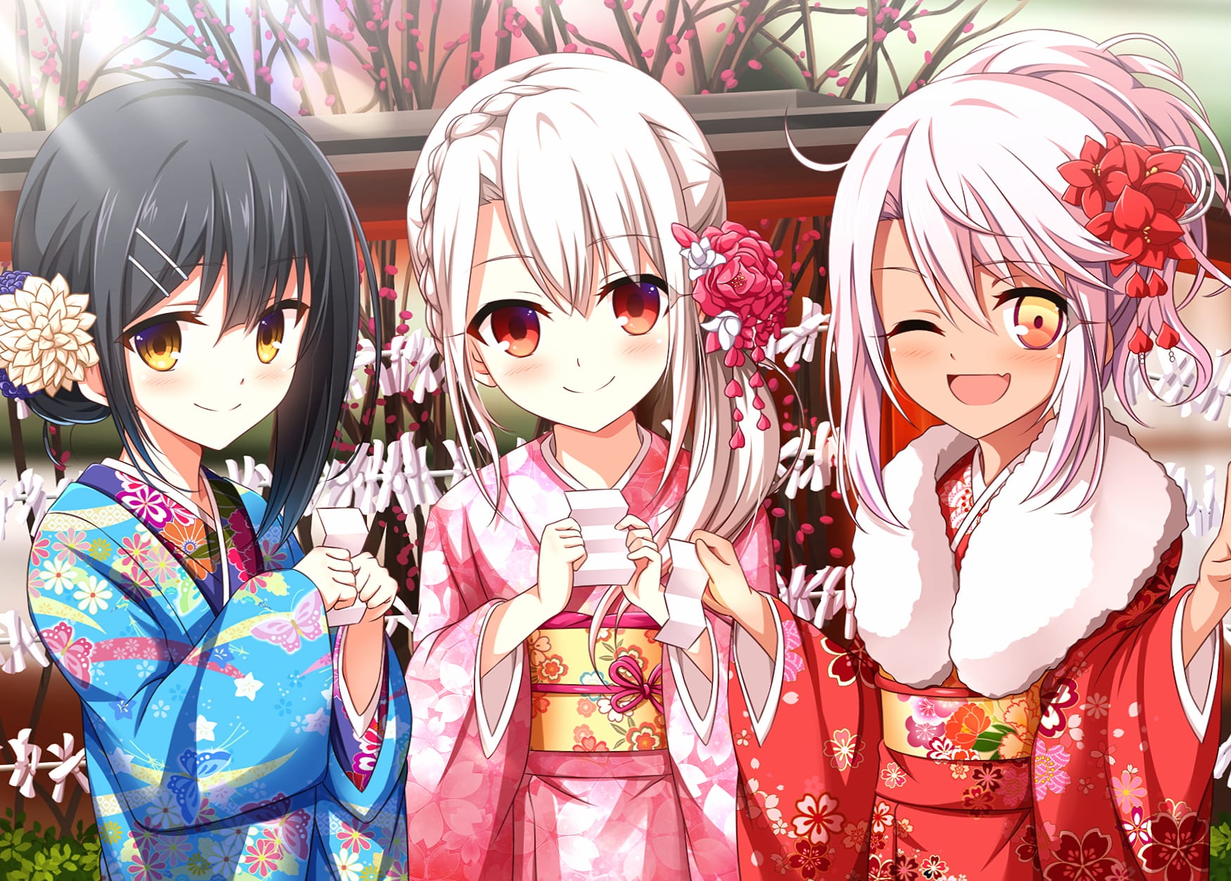 Fatekaleid liner Prisma Illya Kimono Trio wallpapers HD quality