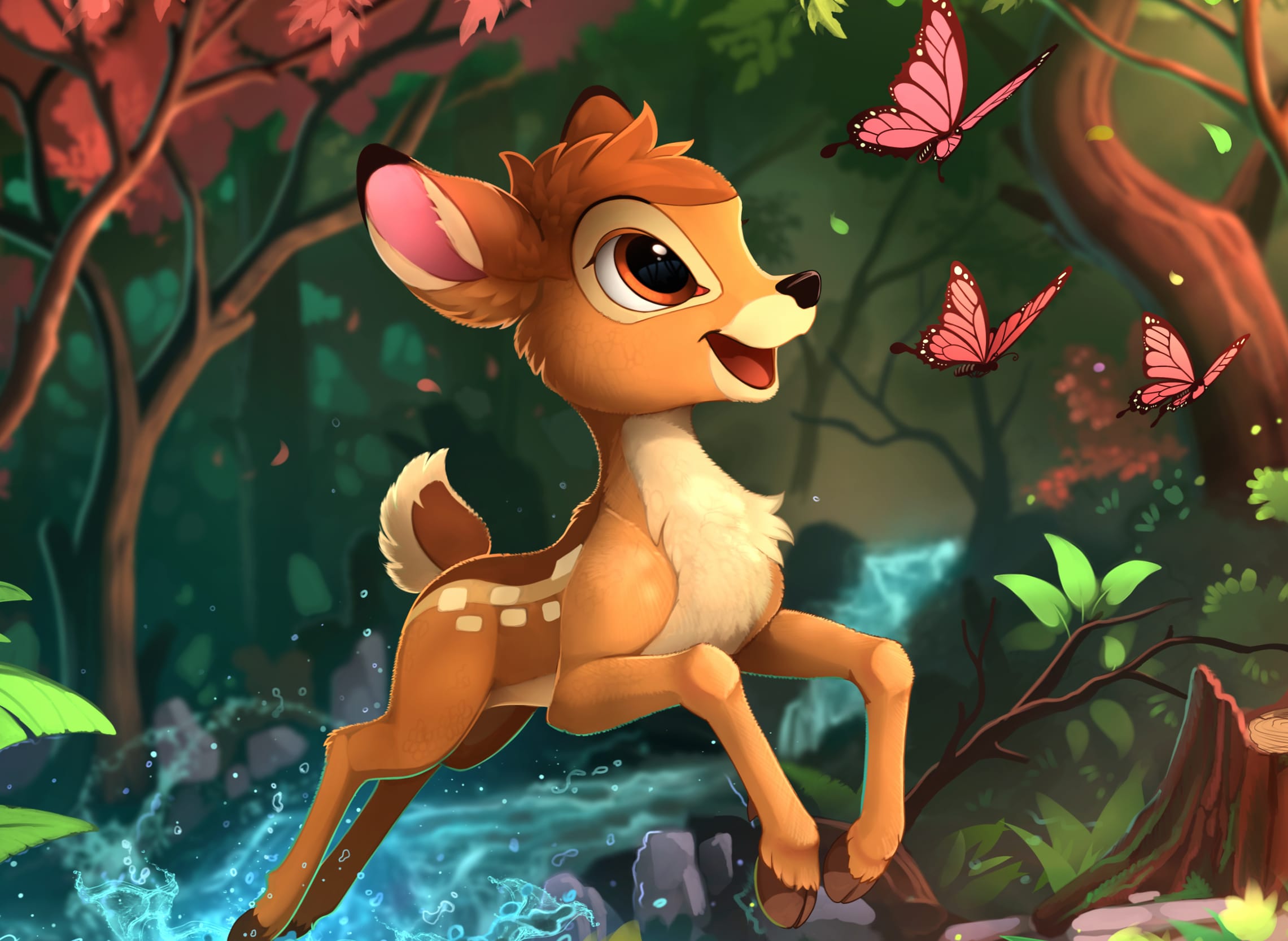 Fawn Butterfly Bambi (Character) Movie Bambi wallpapers HD quality