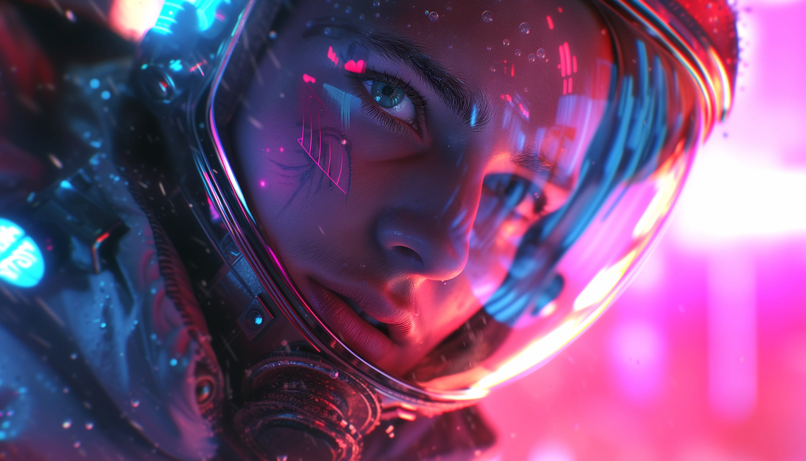 Female Astronaut Sci-Fi at 2048 x 2048 iPad size wallpapers HD quality