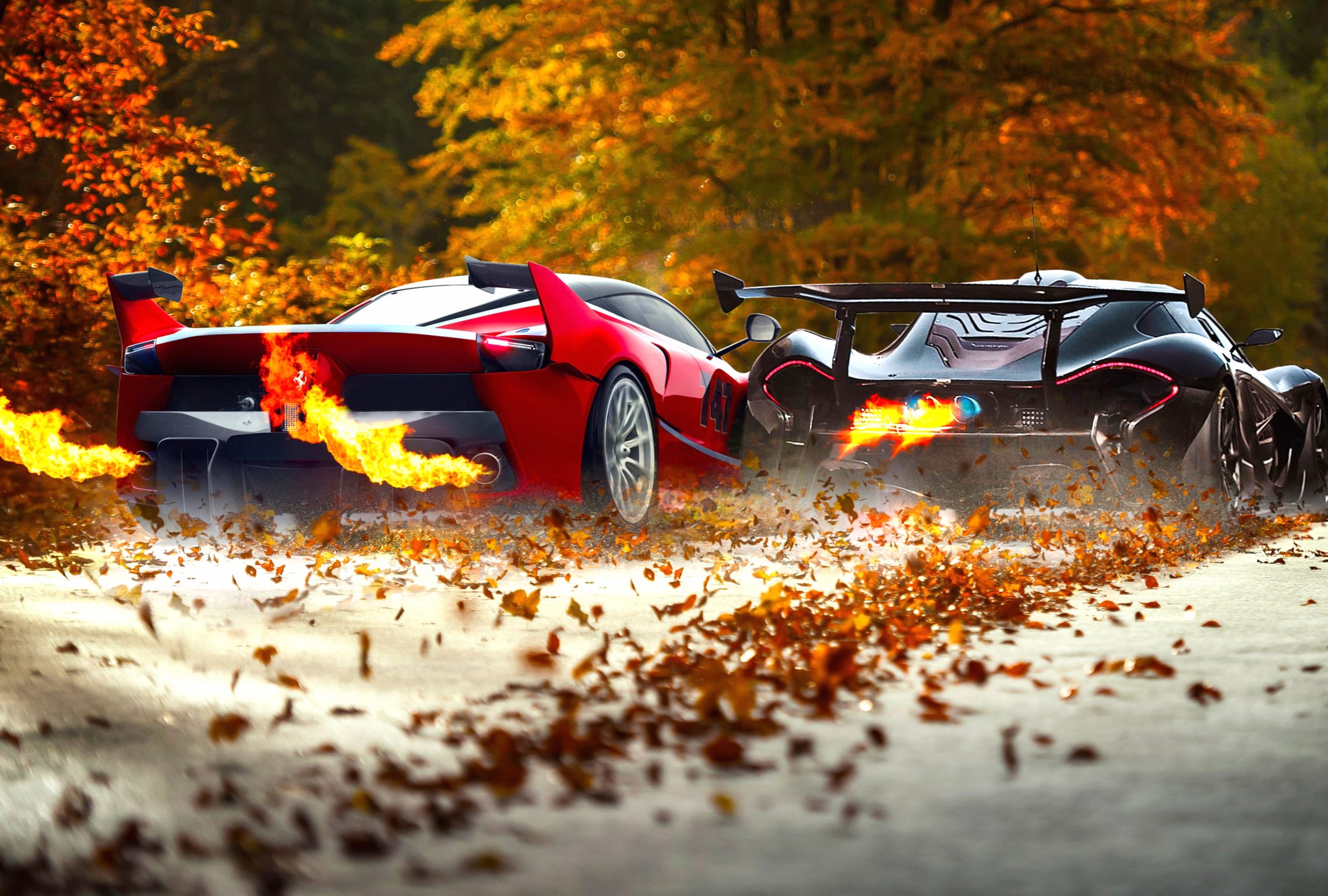 Ferrari FXX vs McLaren P1 HD Supercar Wallpaper wallpapers HD quality