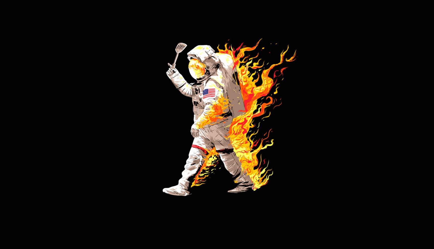 Fiery Astronaut A Humorous Sci-Fi at 640 x 960 iPhone 4 size wallpapers HD quality