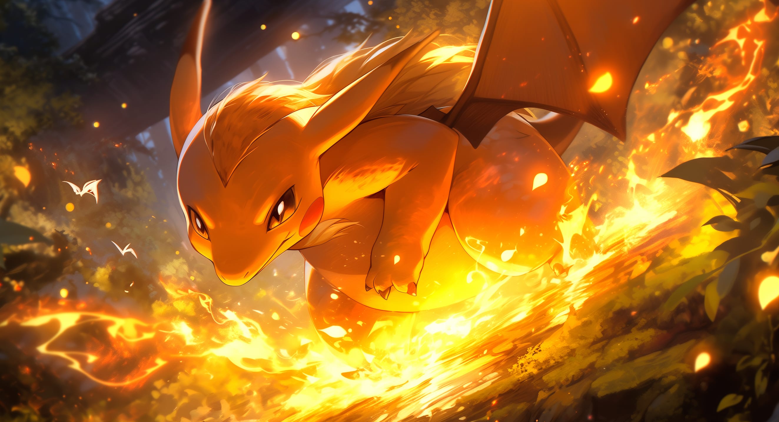 Fiery Charizard Anime - Pokémon Desktop Background at 640 x 960 iPhone 4 size wallpapers HD quality