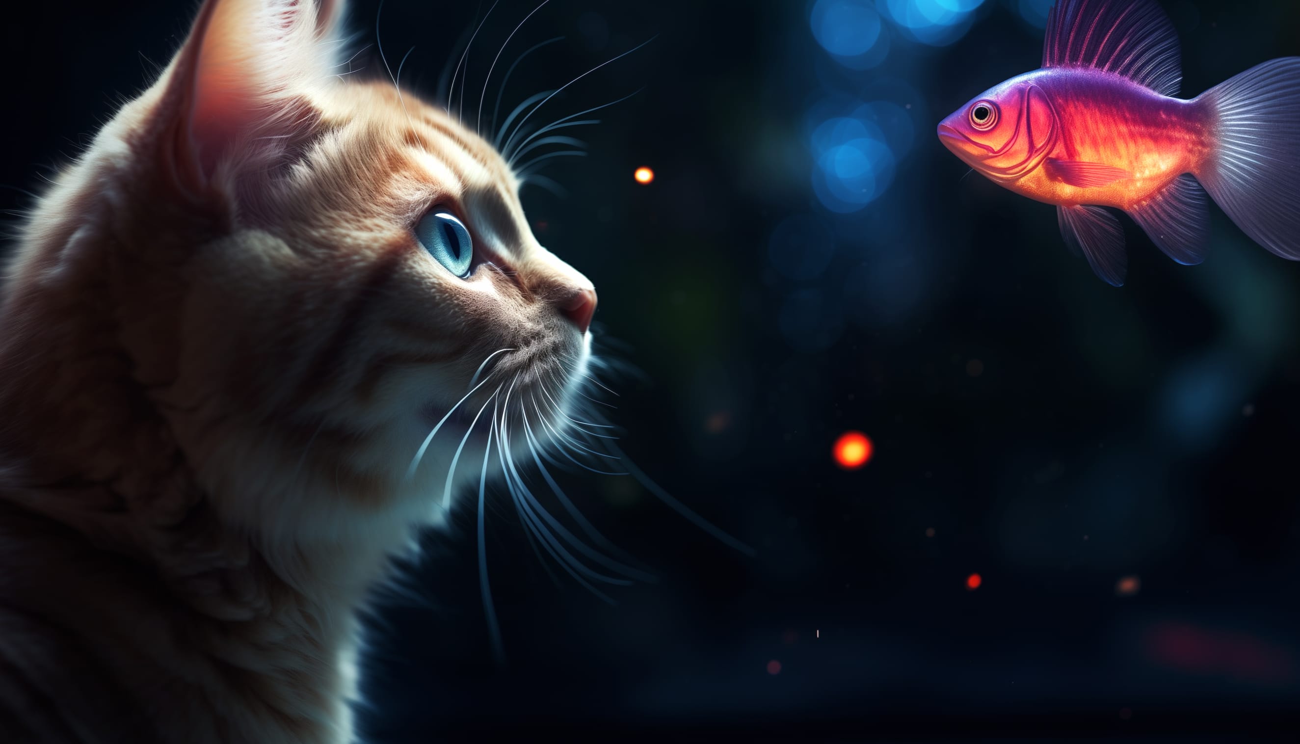 Fish AI Art Animal Cat at 1536 x 864 HD size wallpapers HD quality