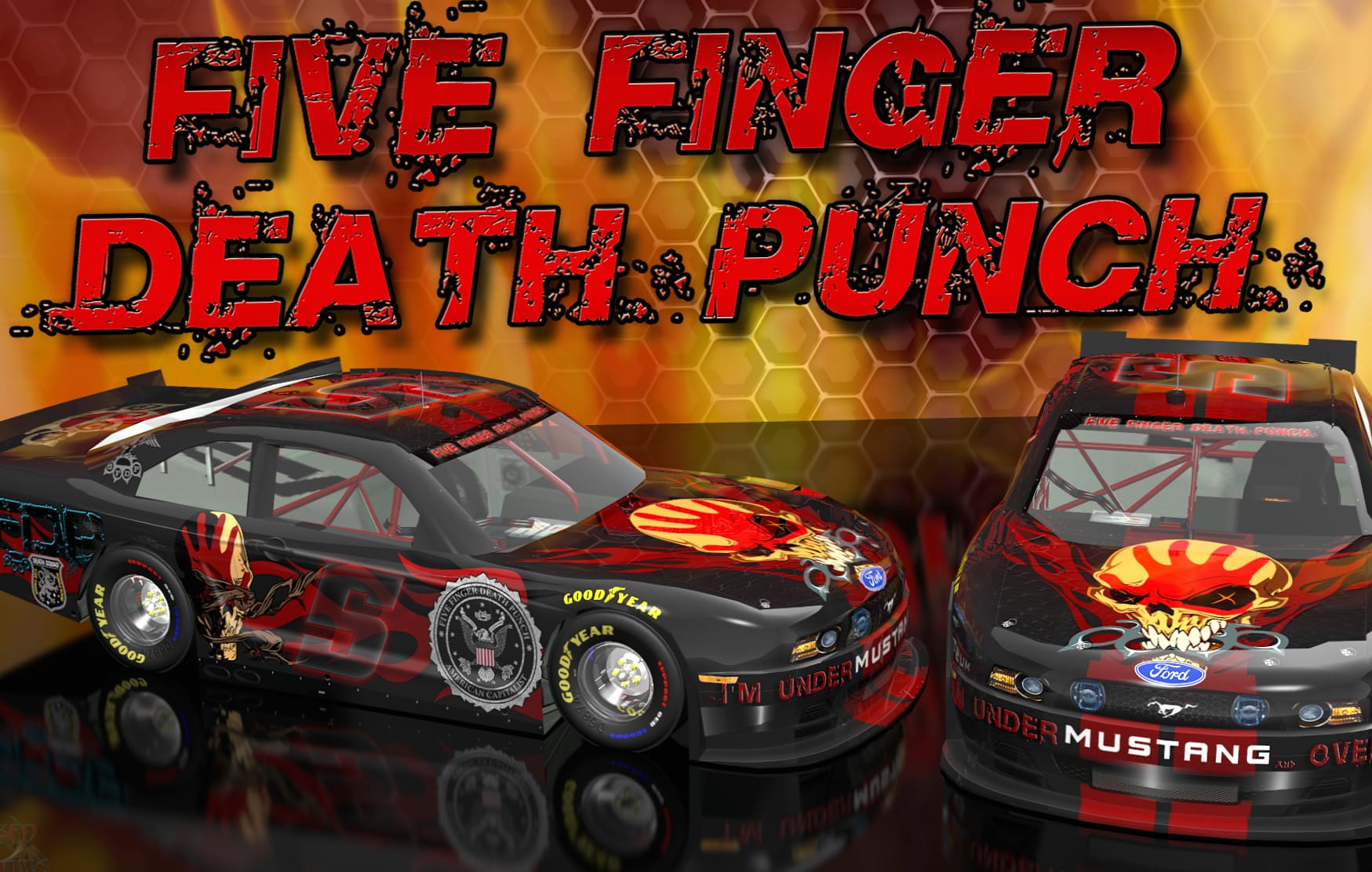 Five Finger Death Punch NASCAR Metal Meets Speed at 640 x 1136 iPhone 5 size wallpapers HD quality