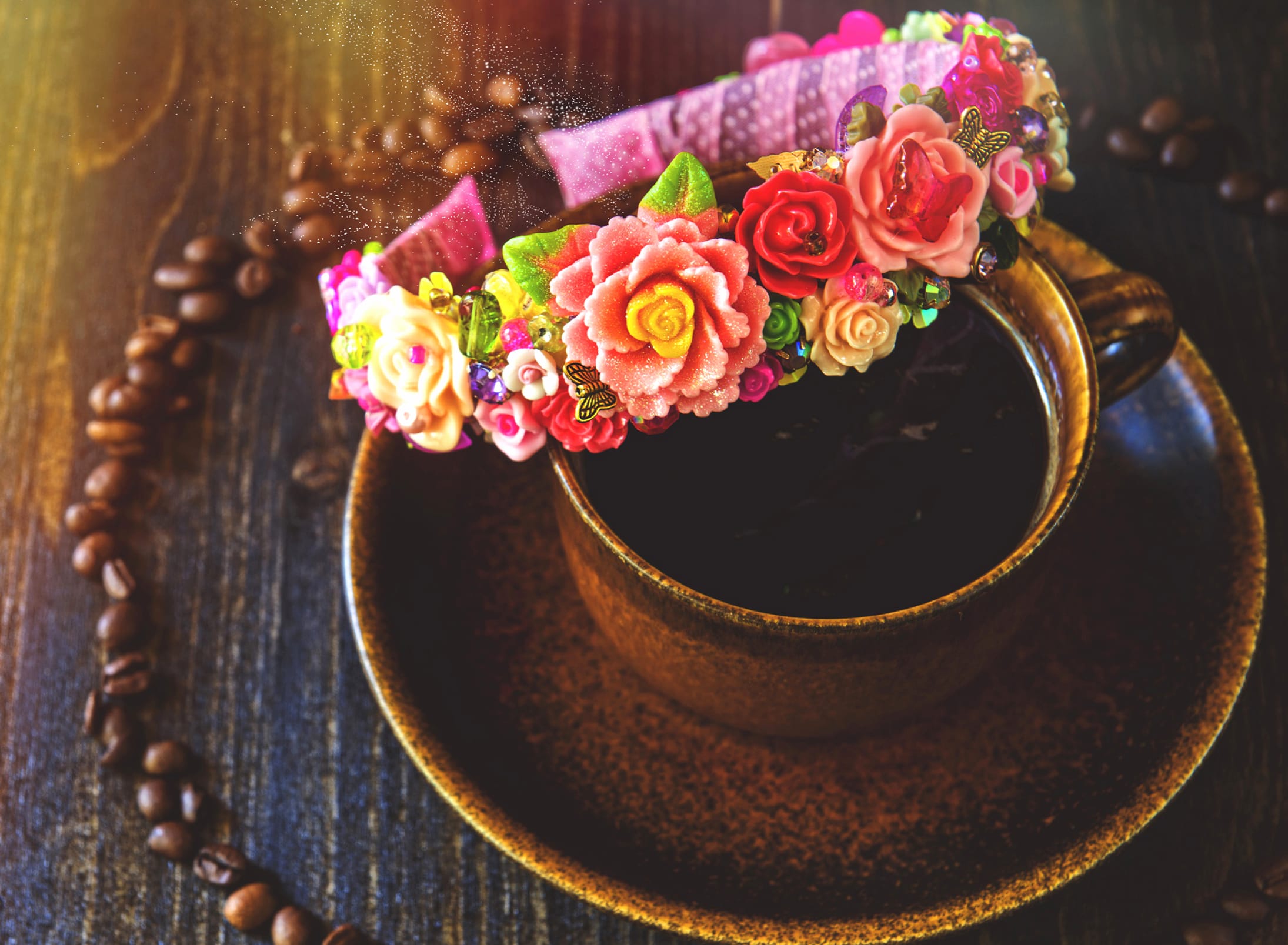 Floral Coffee Delight wallpapers HD quality