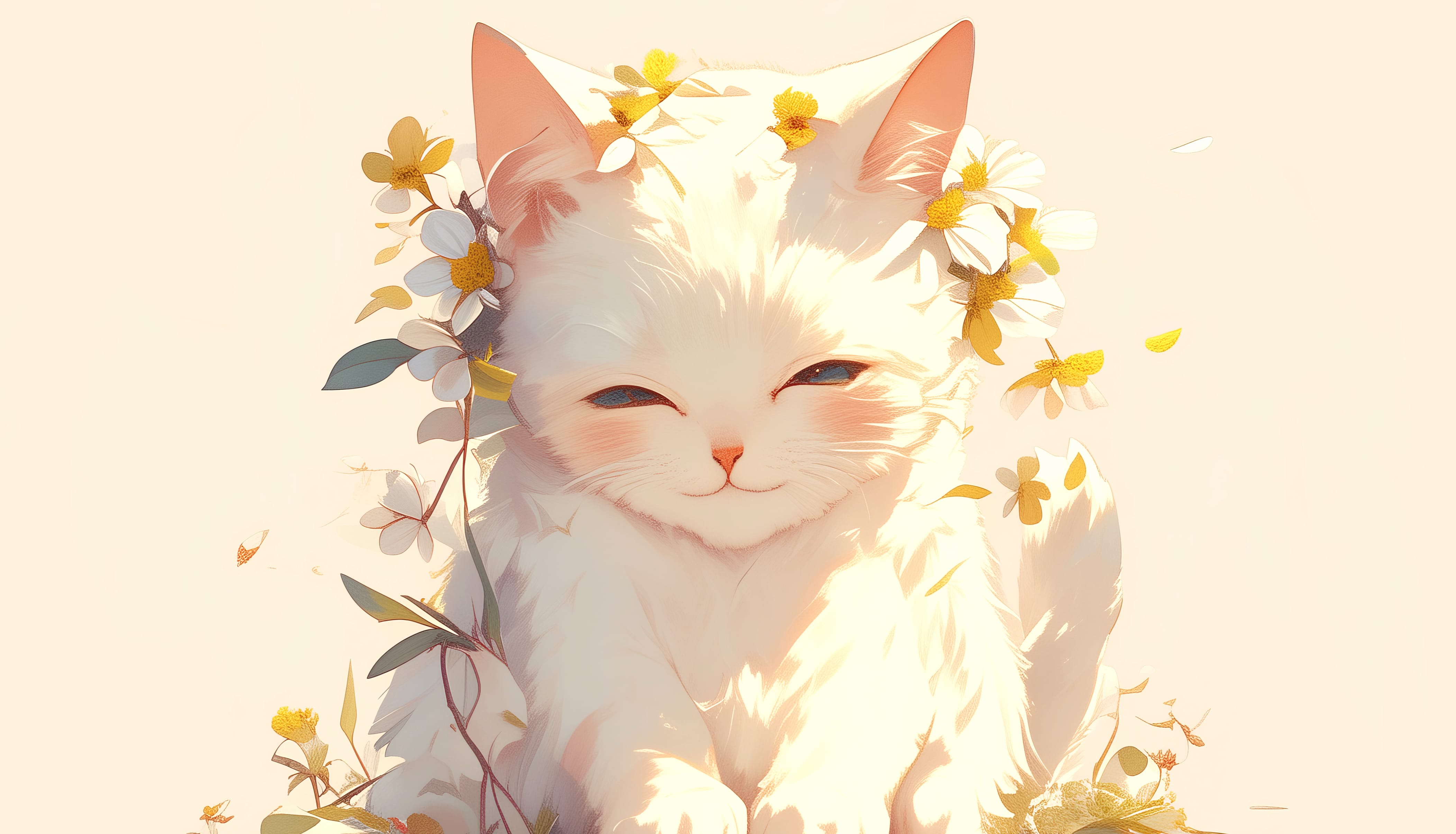 Floral Feline Bliss in HD wallpapers HD quality