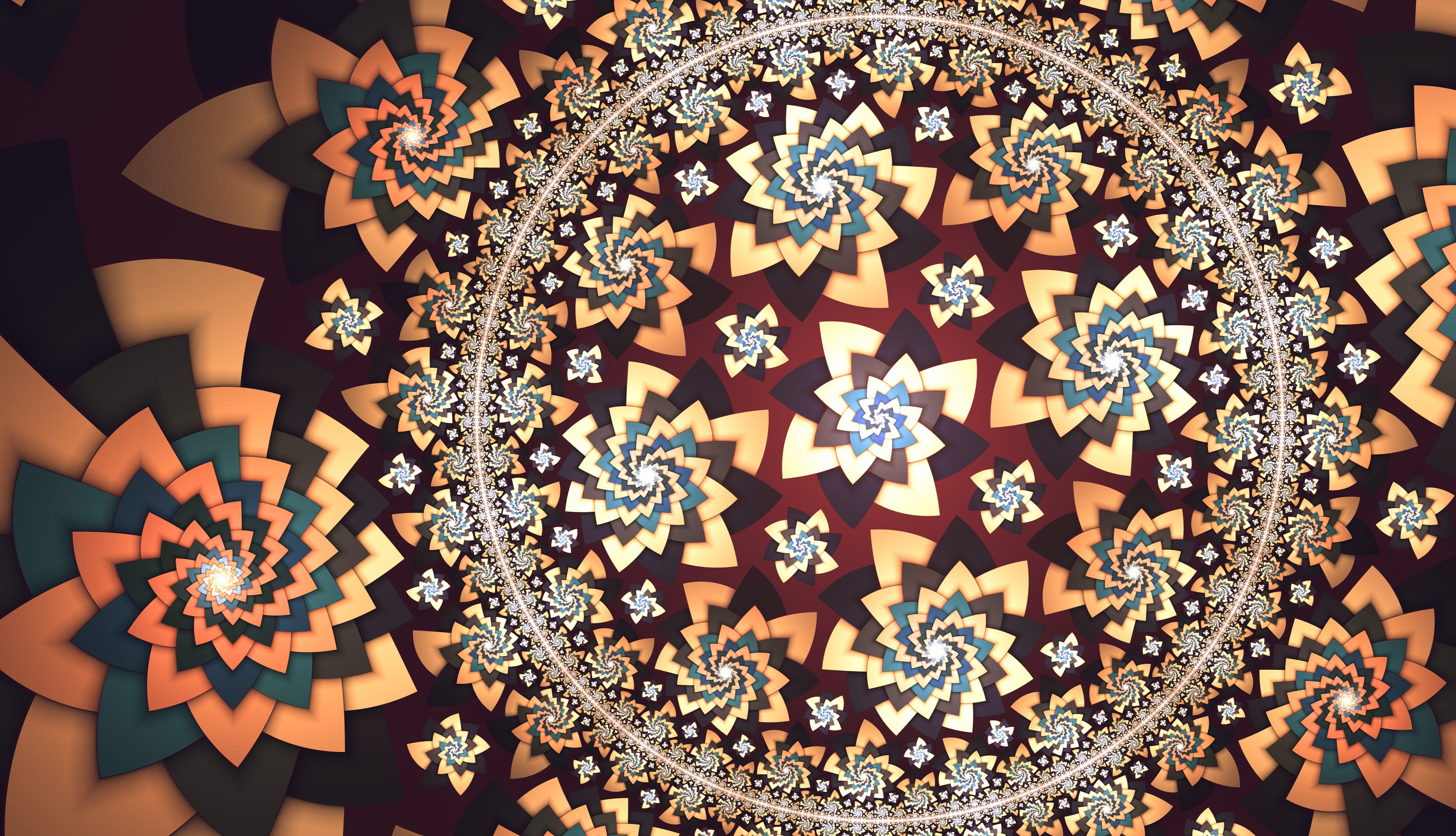 Flower Pattern Circle Abstract Fractal at 1920 x 1080 HD size wallpapers HD quality