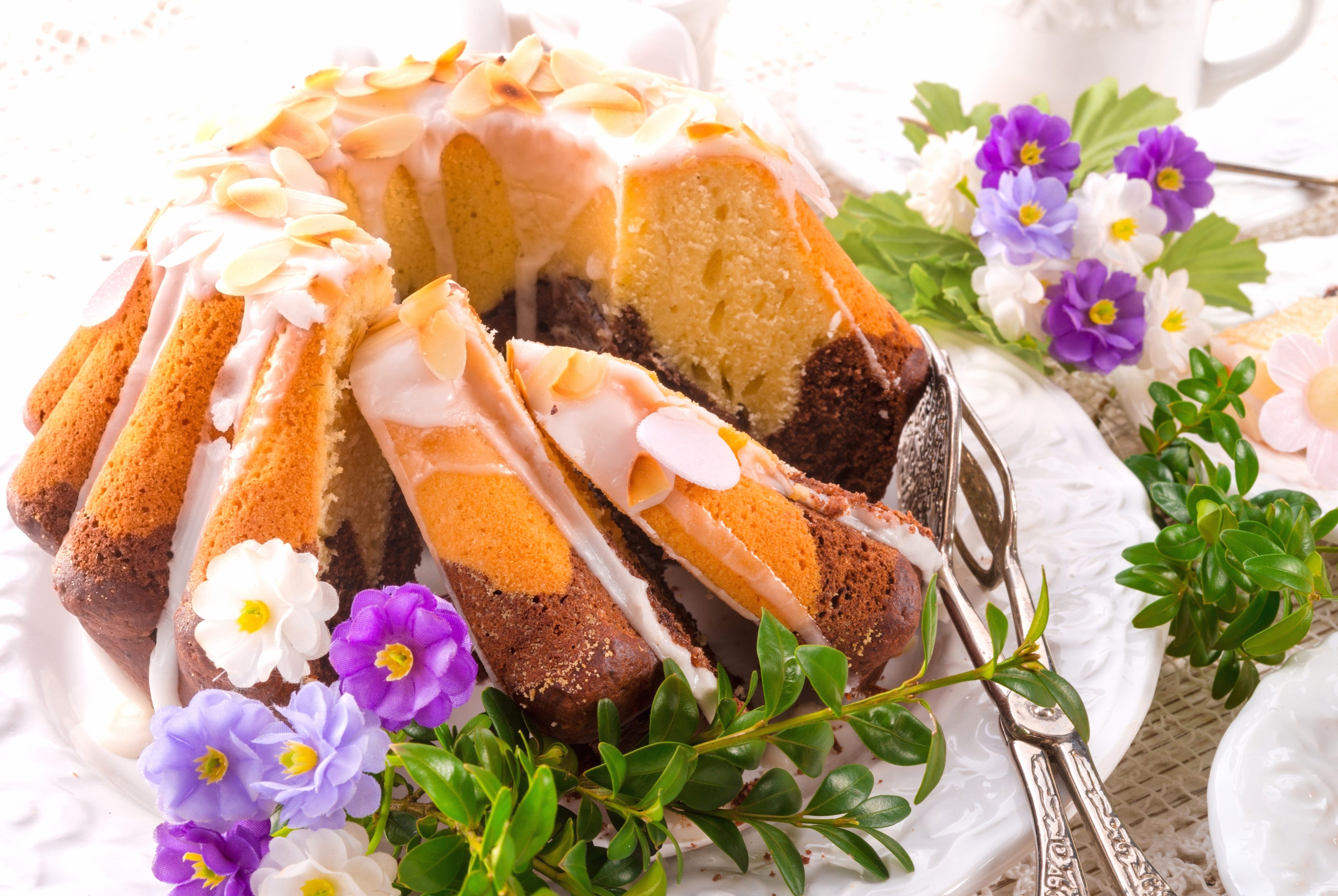 Flower Sugar Pastry Food Cake at 1536 x 864 HD size wallpapers HD quality