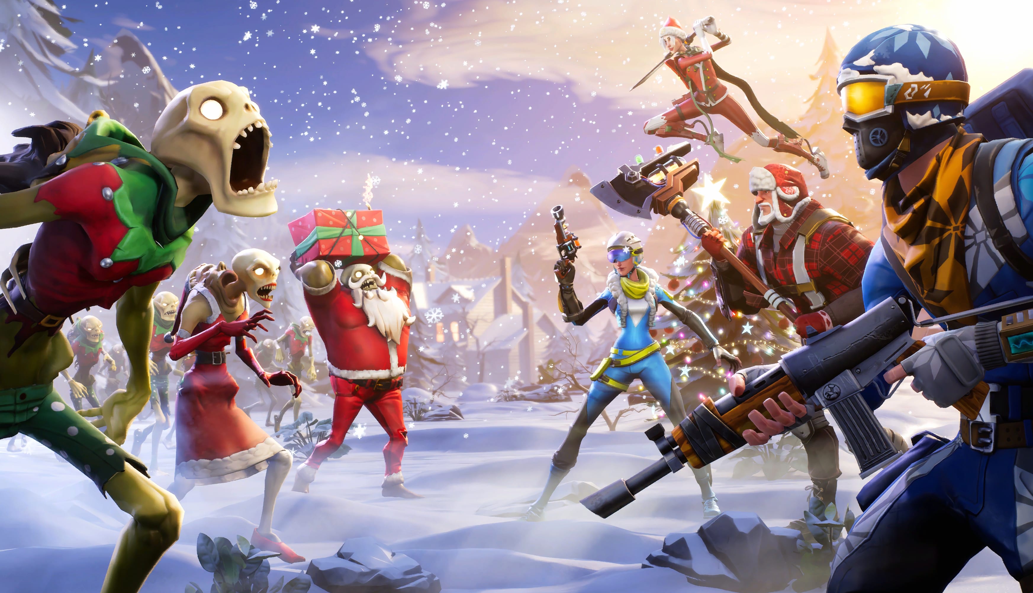 Fortnite Winter Clash at 640 x 1136 iPhone 5 size wallpapers HD quality